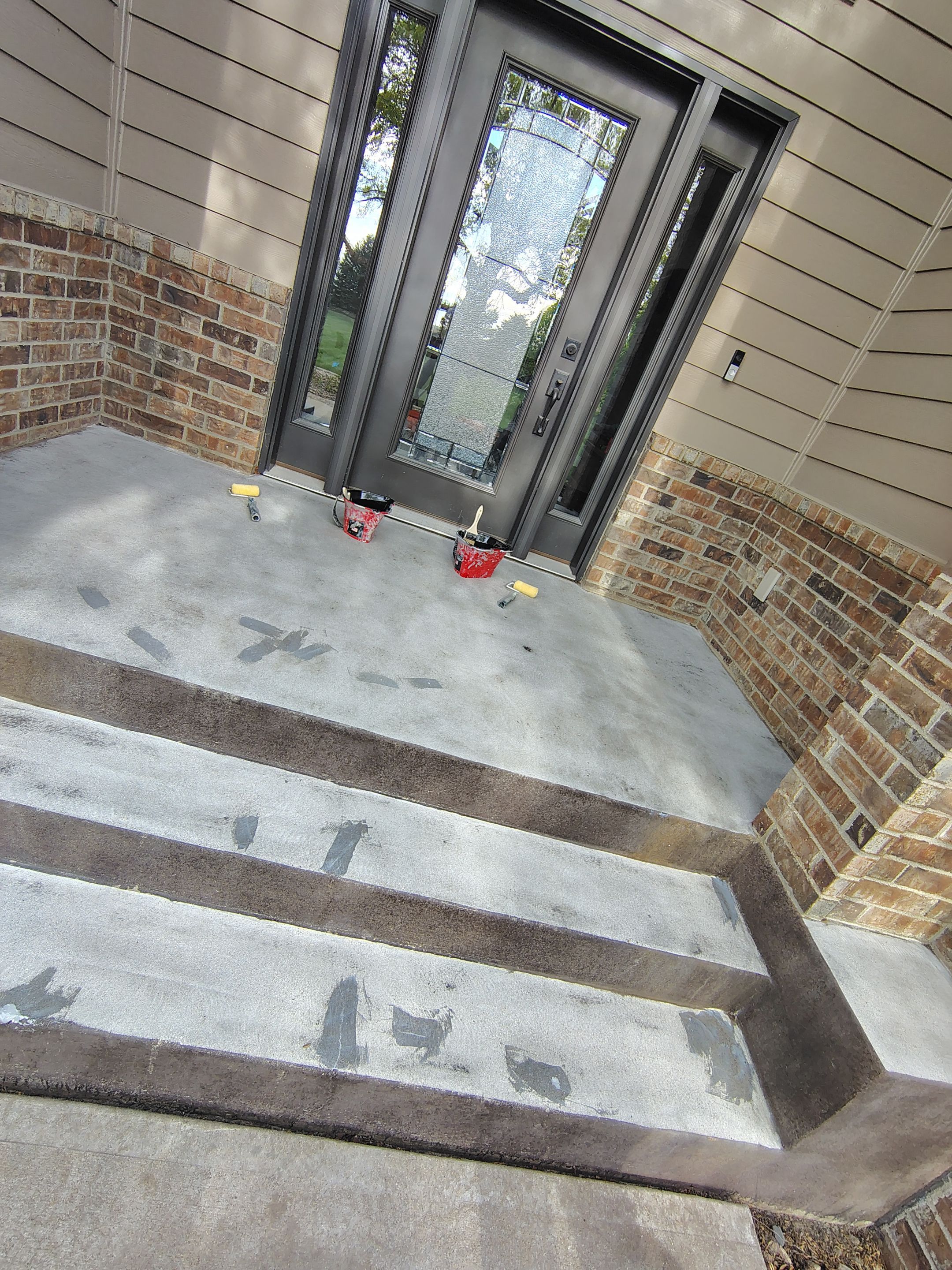 Front Porch Concrete Coating and Restoration in Harrisburg by Select Painting, Coatings & Garage Cabinets
