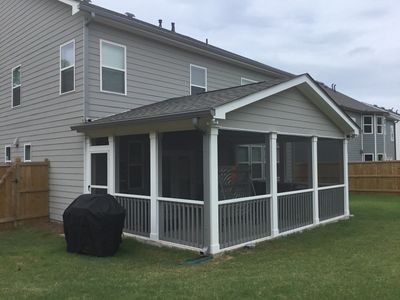 Screened Porch Addition With Gabled Roof and Tongue and Groove Ceiling