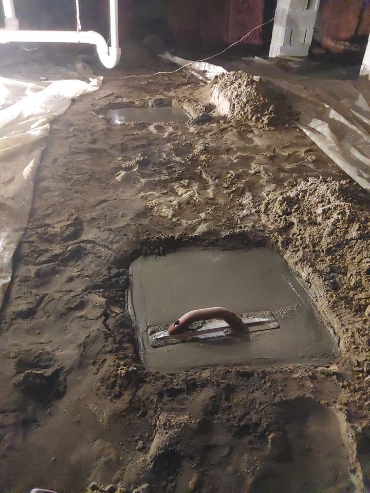 Crawl space encapsulation and Waterproofing using Structural Wood and Steel Reinforcements by Toledo Basement Repair 