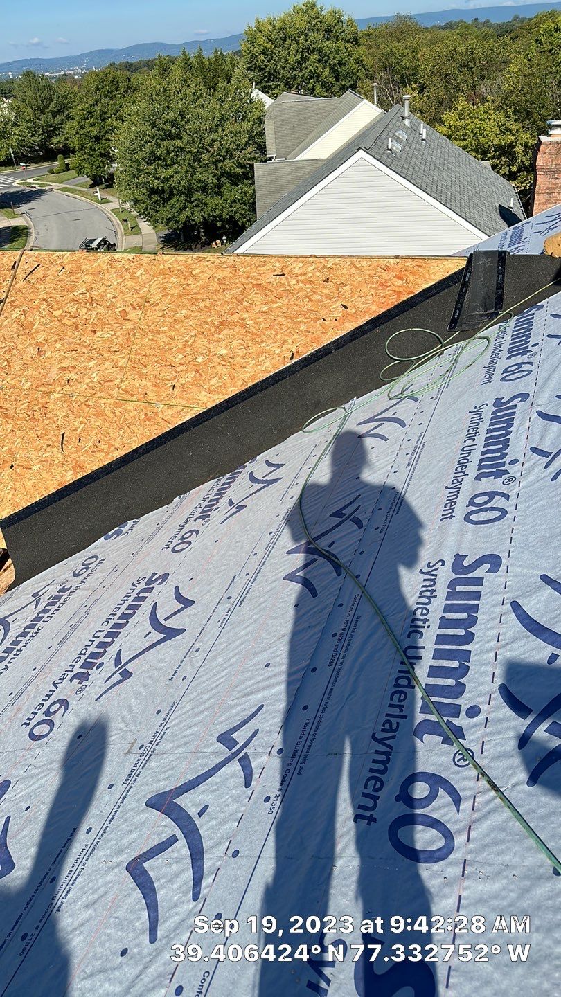 Residential Roofing Installation using Atlas Pinnacle Pristine Pewter Architectural Shingles by Frederick Roof Repair