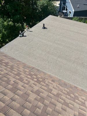 Residential Low Slope Roof using GAF Liberty SBS (Low Slope) - (Color: Weathered Wood)