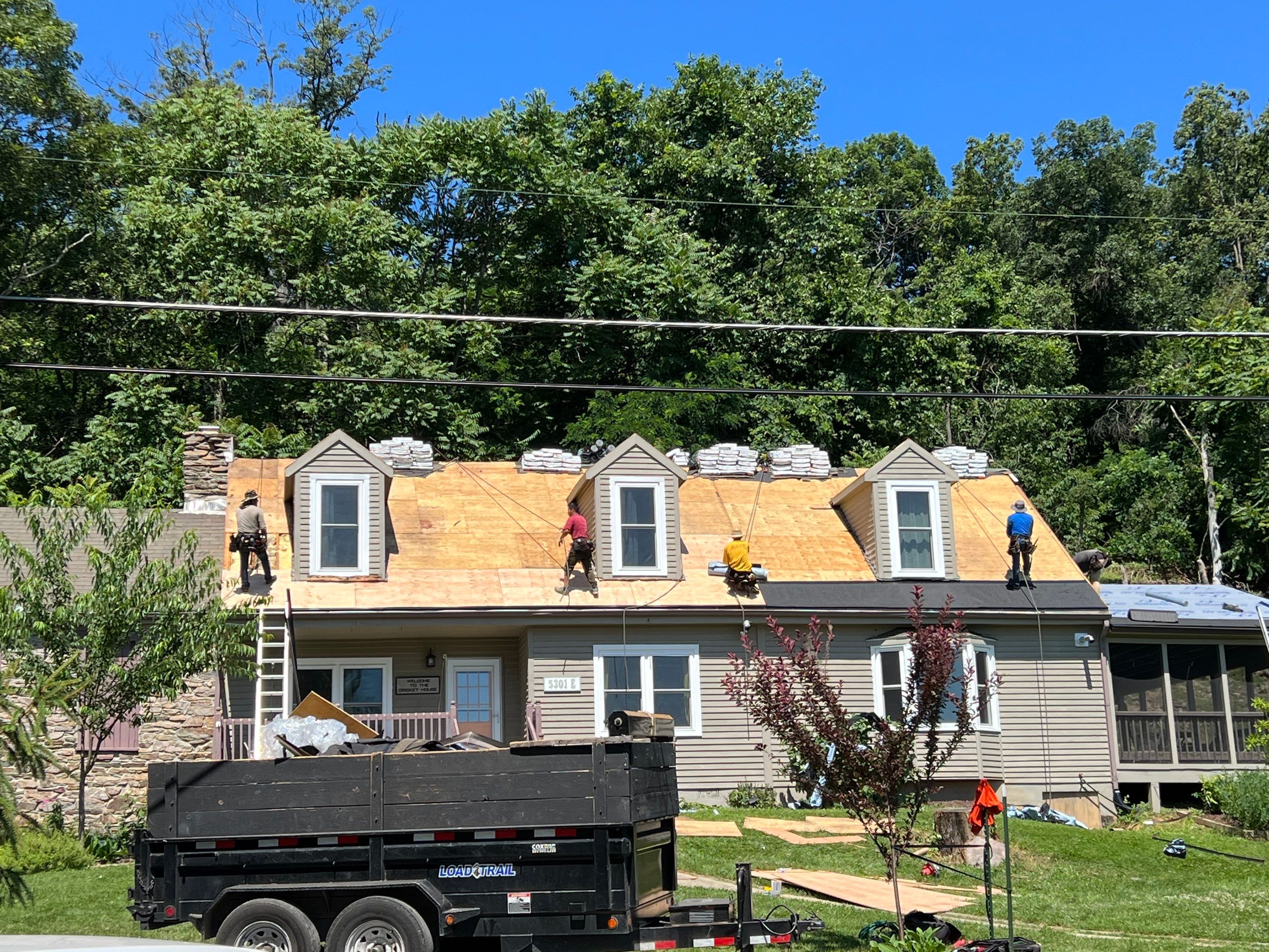 Residential Roofing Installation using Atlas Pinnacle Pristine Black Architectural Shingles by Frederick Roof Repair