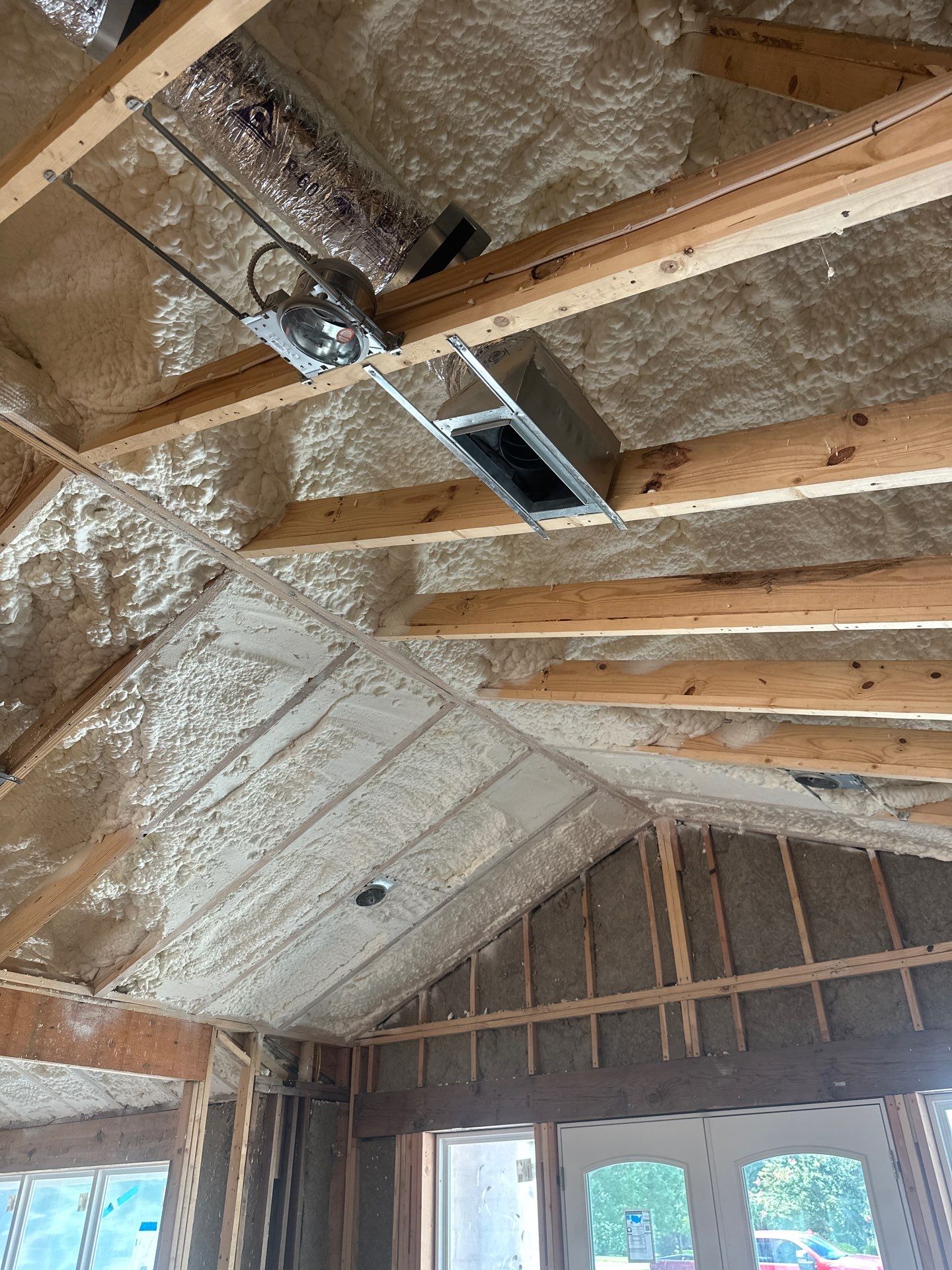 Open cell spray foam & rockwool job completed in Dallas TX by Apex Insulation Solutions