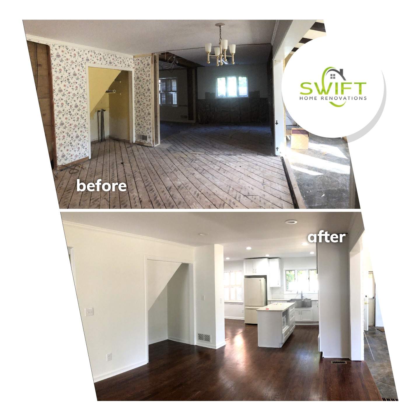 Full Interior Renovation and Open Concept Remodel in Avondale Estates by Swift Home Renovations