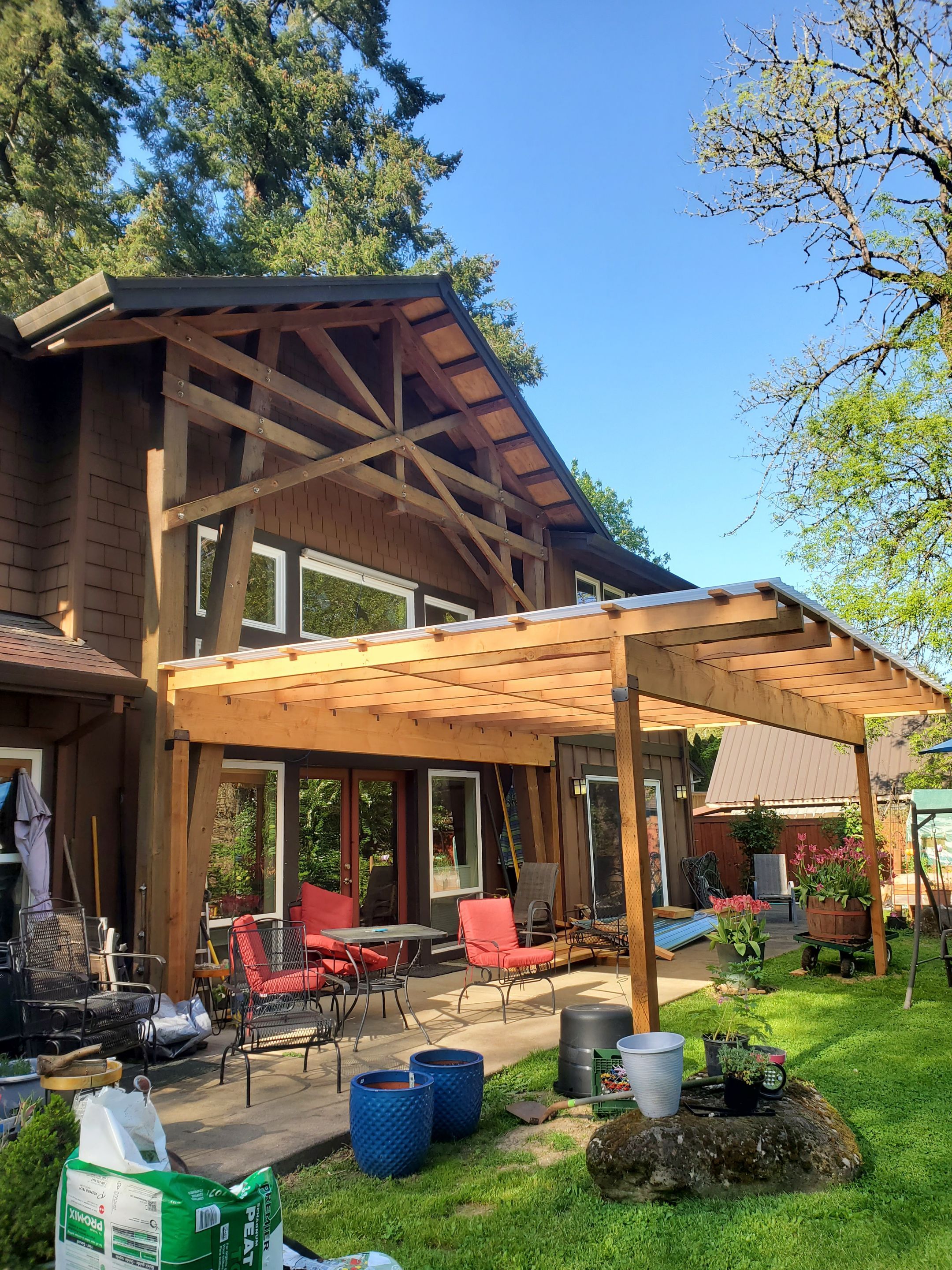 Hand-Milled Rough Sawn 20' X 15' Patio using Rough Sawn Lumber by Construction Now LLC