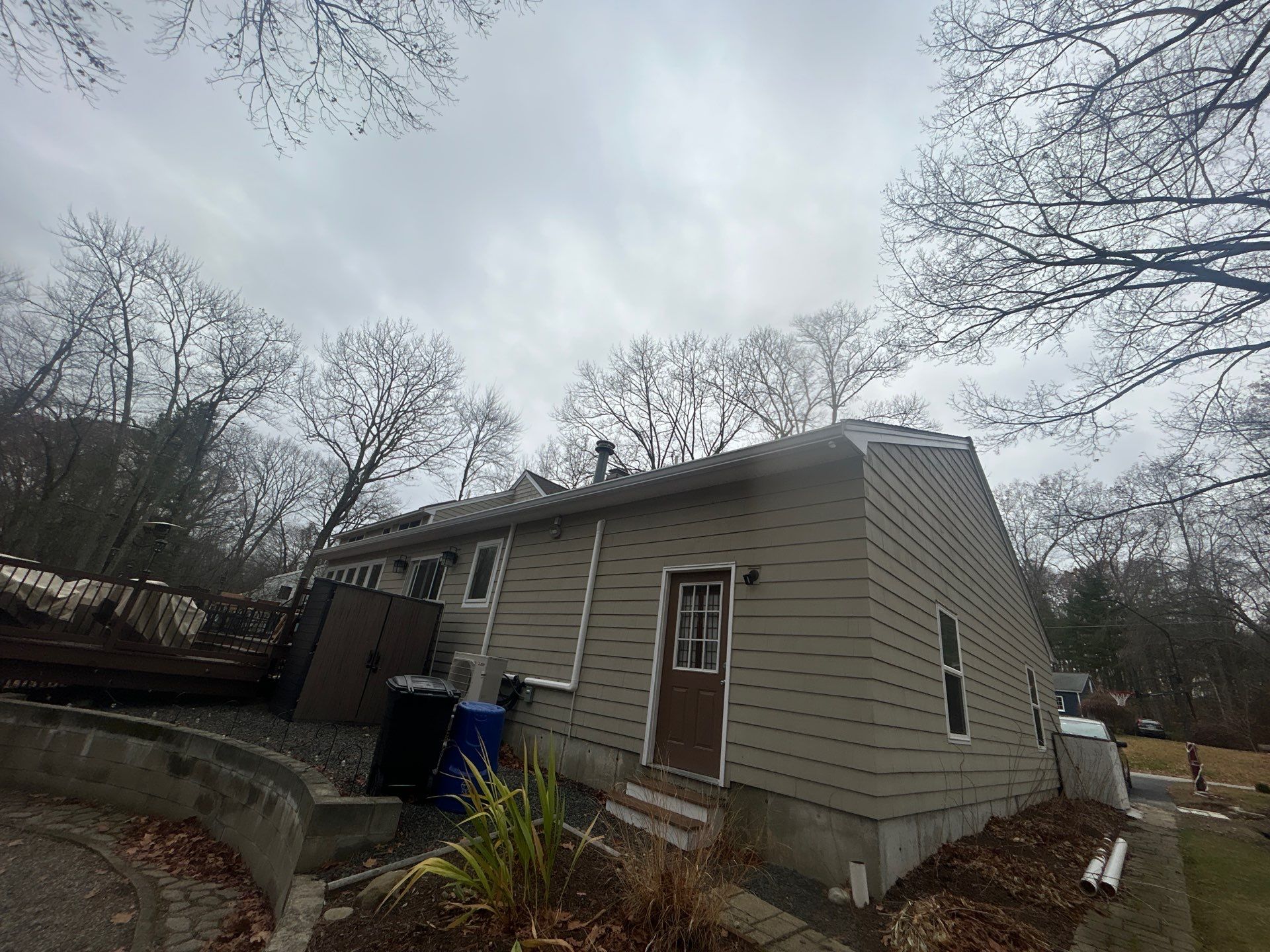Chelmsford Garage Gutter System with French Drain Integration by Mighty Dog Roofing of Greater Middlesex County