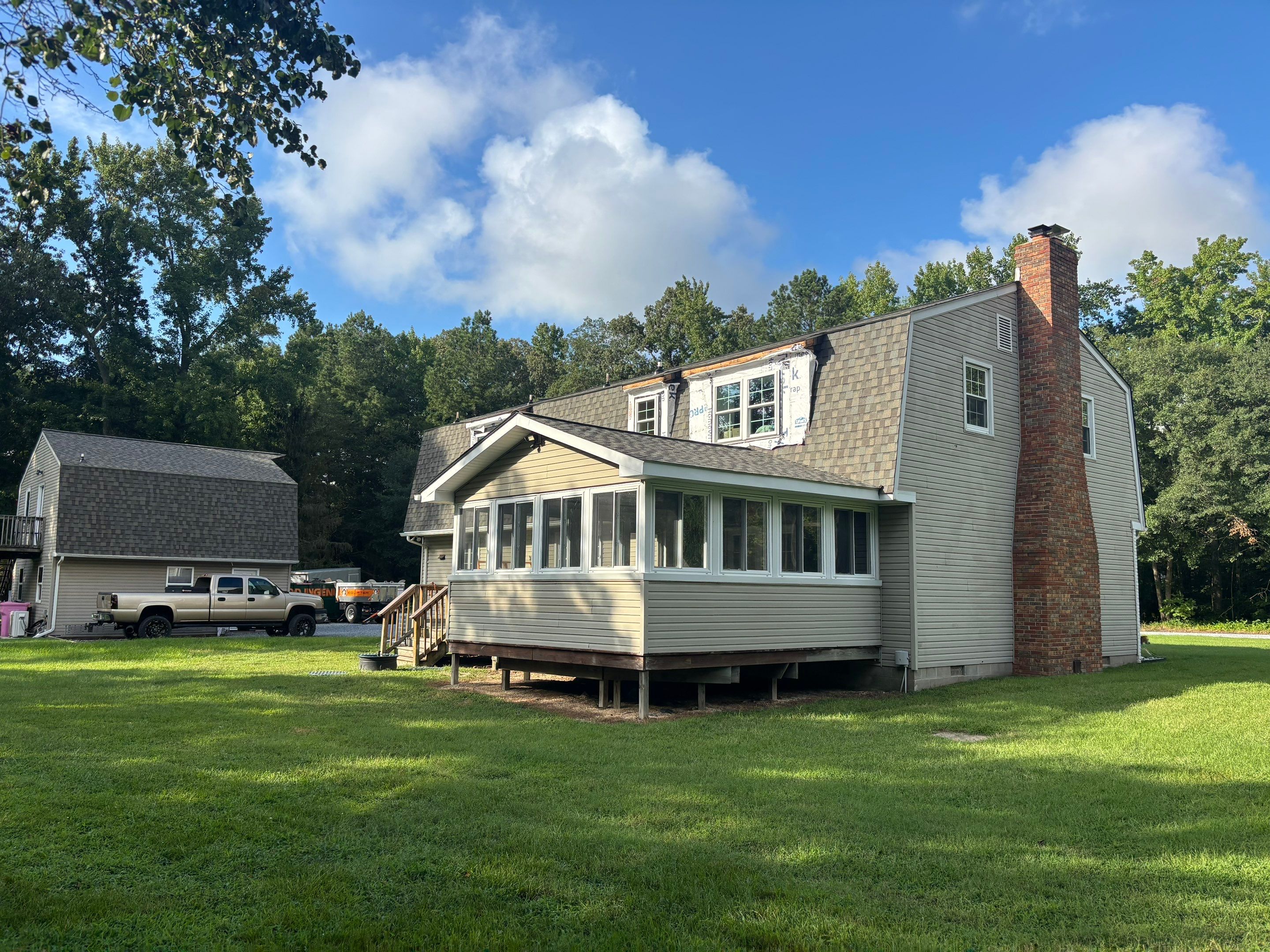 Architectural Shingle Roof Replacement on Gambrel Home in Preston by First Chesapeake Roofing