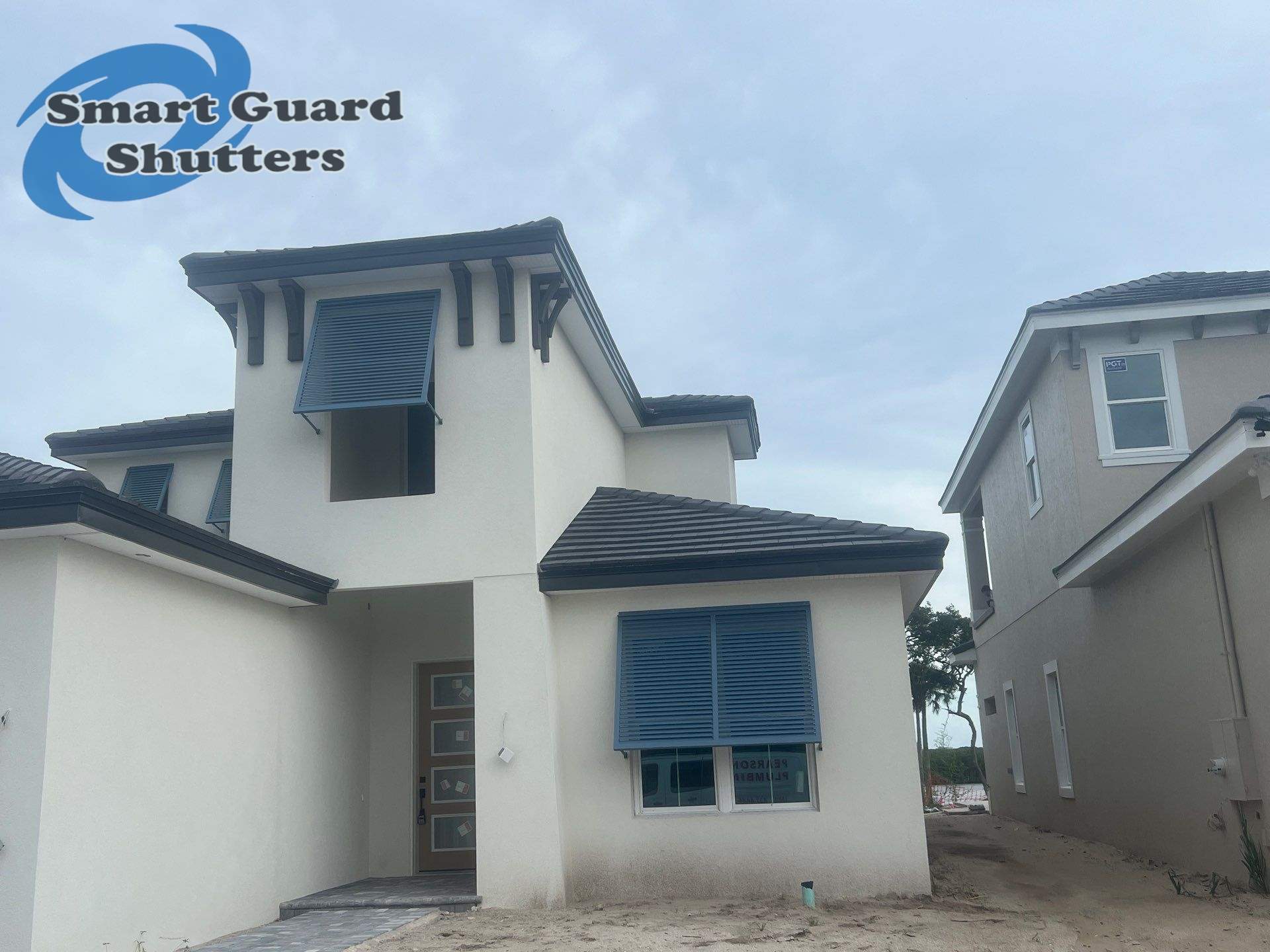 Decorative Bahamas in Military Blue SAT/SM by Smart Guard Shutters