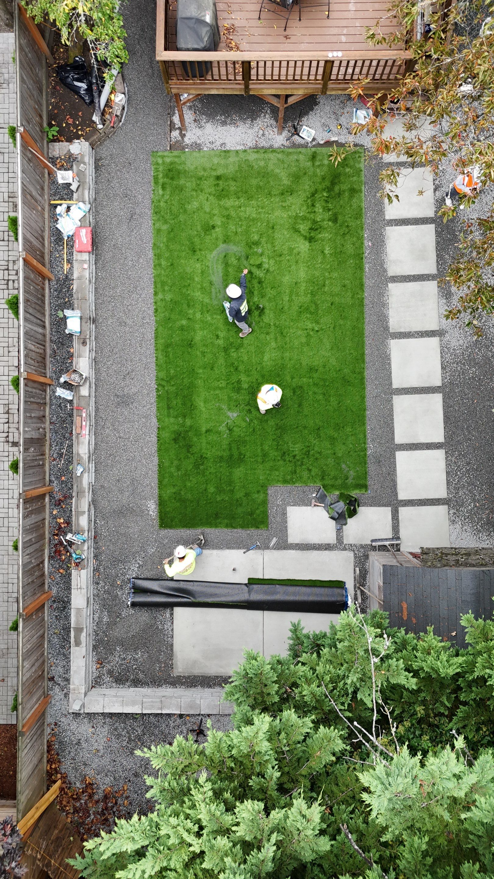 Turf Installation, Retaining Wall & Concrete Walkway | Seattle  by Jireh Asphalt & Concrete Inc 