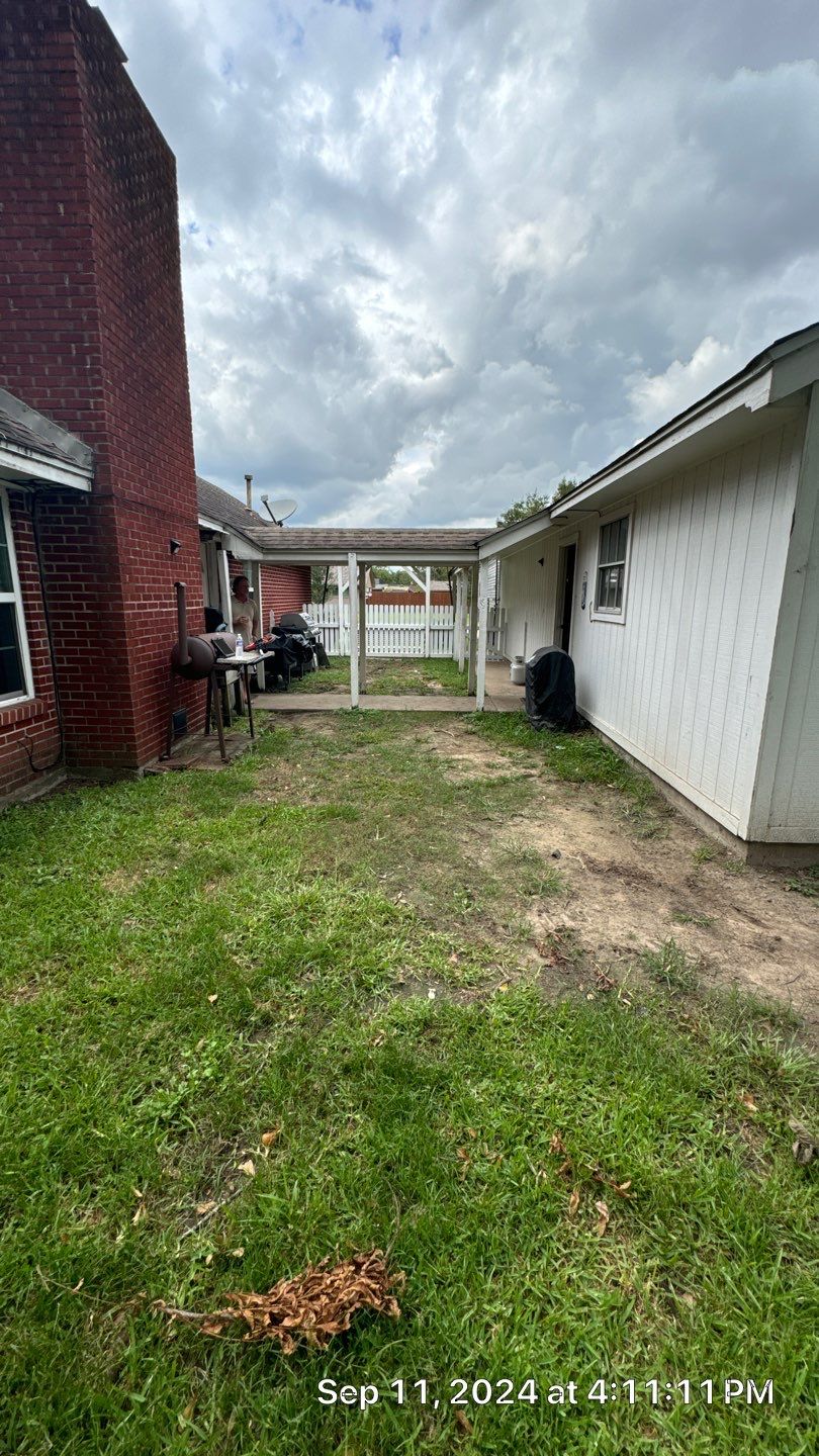 🌿 Rodney – Full Gutters, Drainage System, Flagstone Patio & Pergola  Alejandro and the Texas Urban Elements Team recently completed a multi-solution project for Rodney’s home, blending function with design.  ✅ Seamless Gutters We installed a complete 6” seamless gutter system around the home to properly redirect rainwater away from the foundation, protecting siding, paint, and landscaping while boosting curb appeal.  ✅ Drainage System A new PVC storm drainage system was integrated into the gutters and extended to carry roof runoff away from the house. This ensures water won’t pool near the foundation or the new patio area.  ✅ Flagstone Patio Ground We prepped, leveled, and installed a custom flagstone patio for Rodney—delivering both beauty and durability, creating a natural, timeless look that ties perfectly into the yard.  ✅ Pergola Addition To conclude, our framing team constructed a small pergola extension, providing Rodney’s patio with a shaded retreat for family and friends to enjoy.  ✨ Result: A fully protected and enhanced outdoor living space where drainage, stonework, and structure all work together for long-lasting performance and comfort.  📢 At Texas Urban Elements, we specialize in building solutions that protect homes while creating beautiful outdoor environments. by Texas Urban Elements