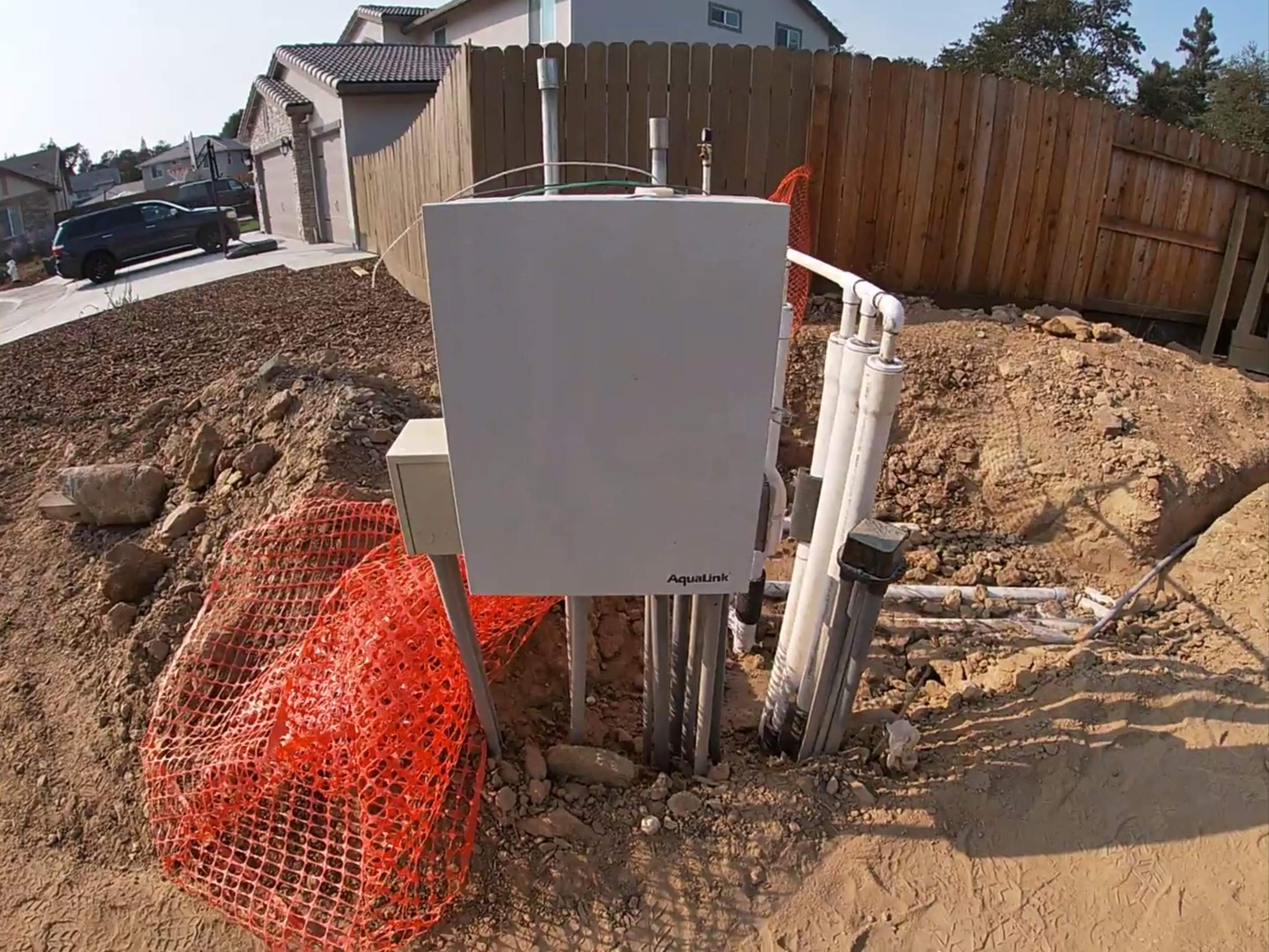 Backyard renovation by Peach Electric Inc