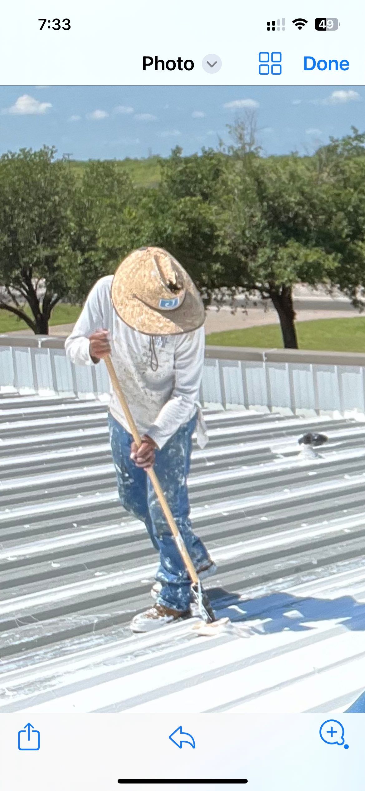 Commercial Roofing Installation using TRP #924 Eterna-Sil Premium Silicone Roof Coating by Harvey Roofing & Construction