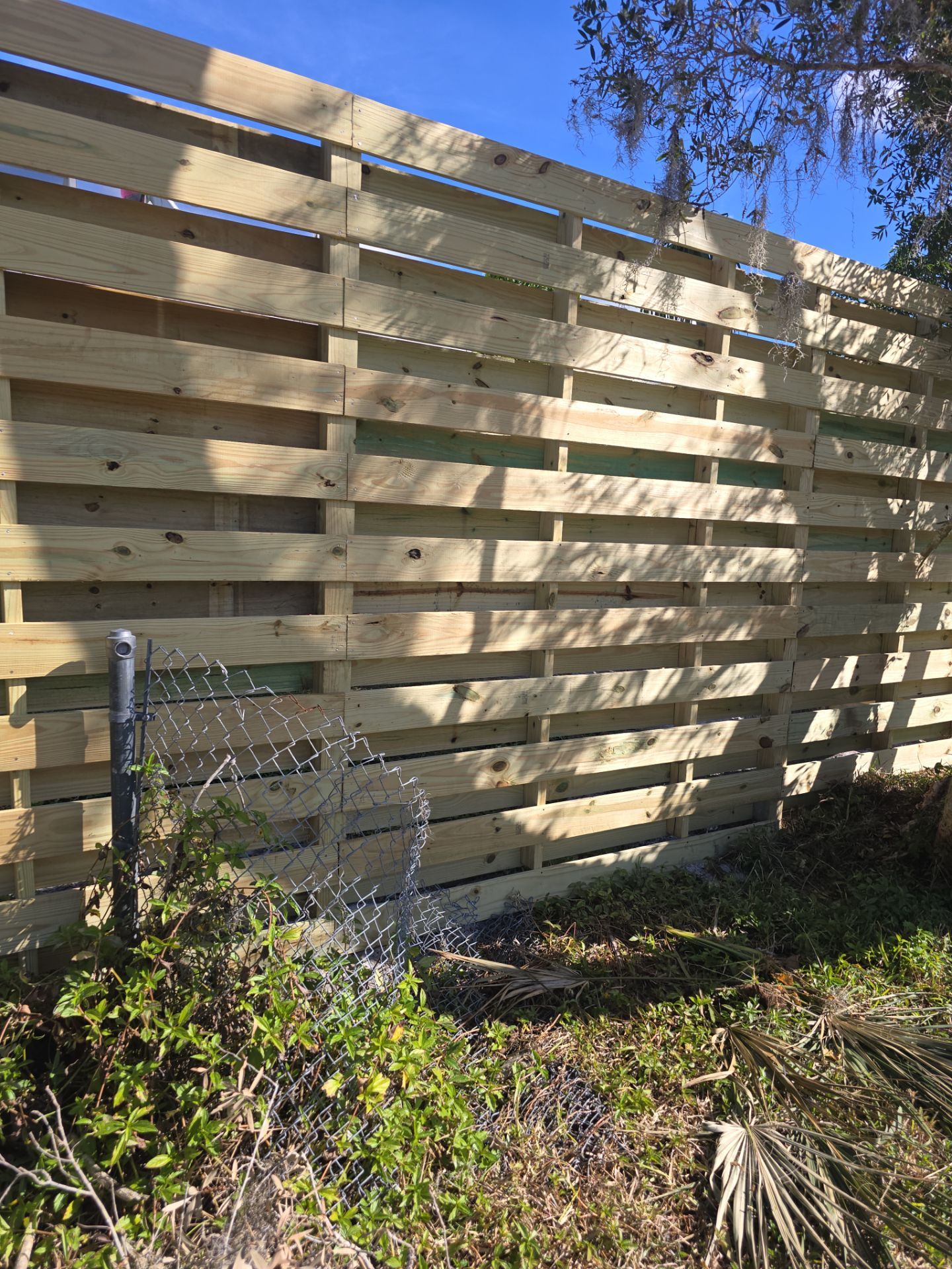 8'H Stained Shadowbox Wood in Nokomis by True Fence LLC
