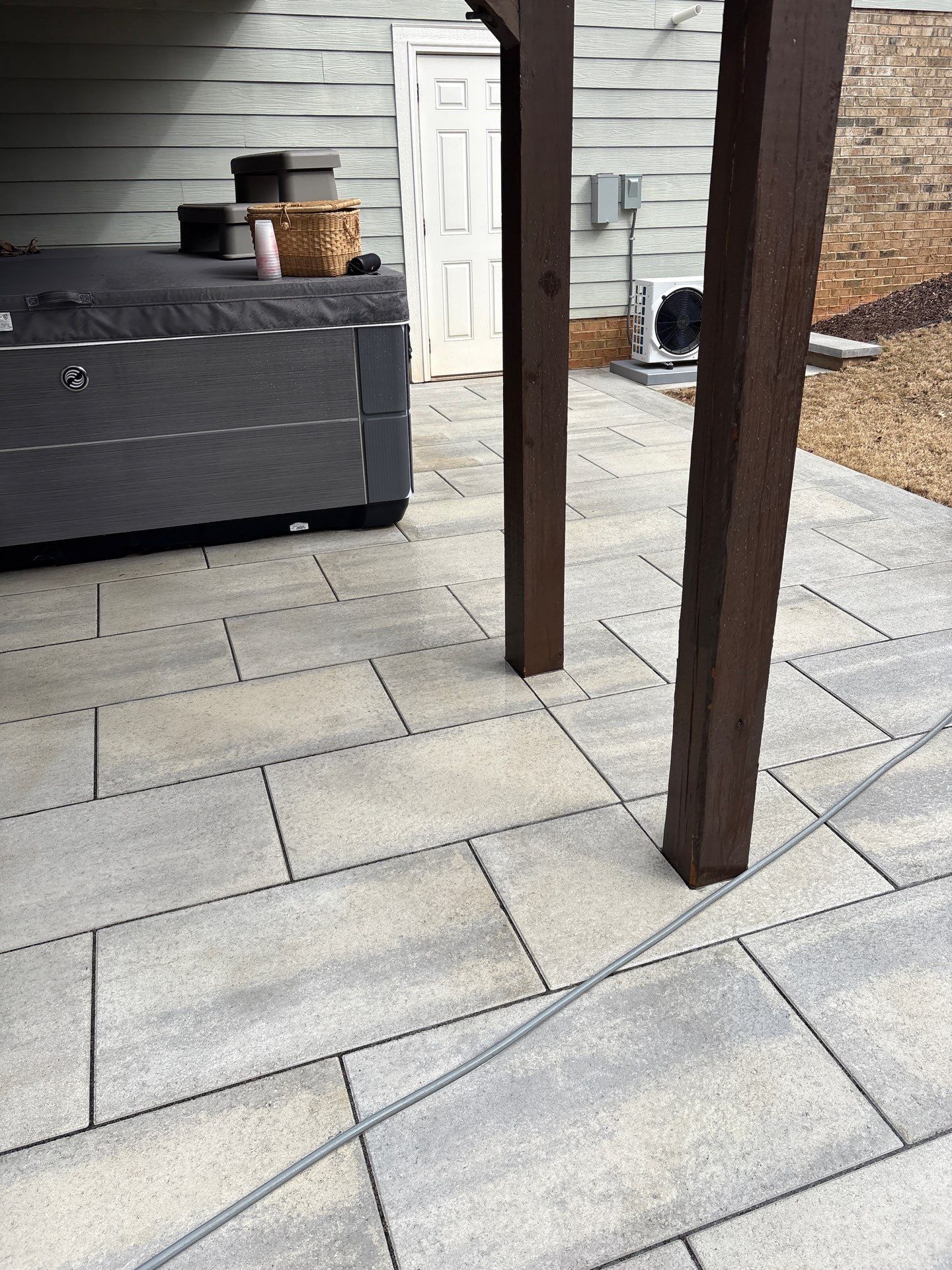 Wood and Concrete Deck using Wood and Concrete Sealant with PolySand by DuraSeal