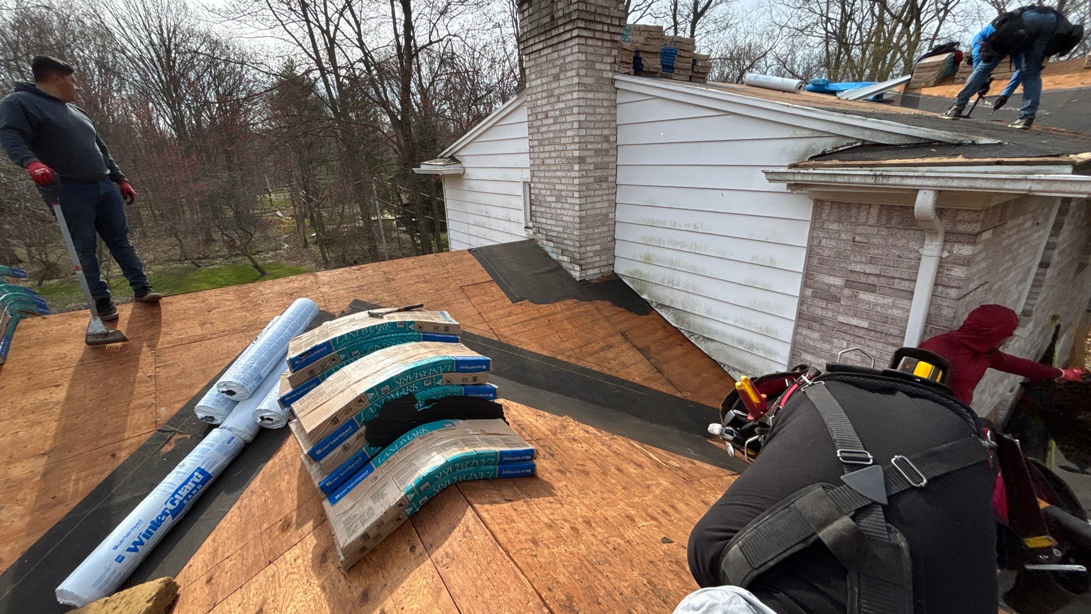 Roof Replacement using CertainTeed Landmark Moire Black by 180 Contractors
