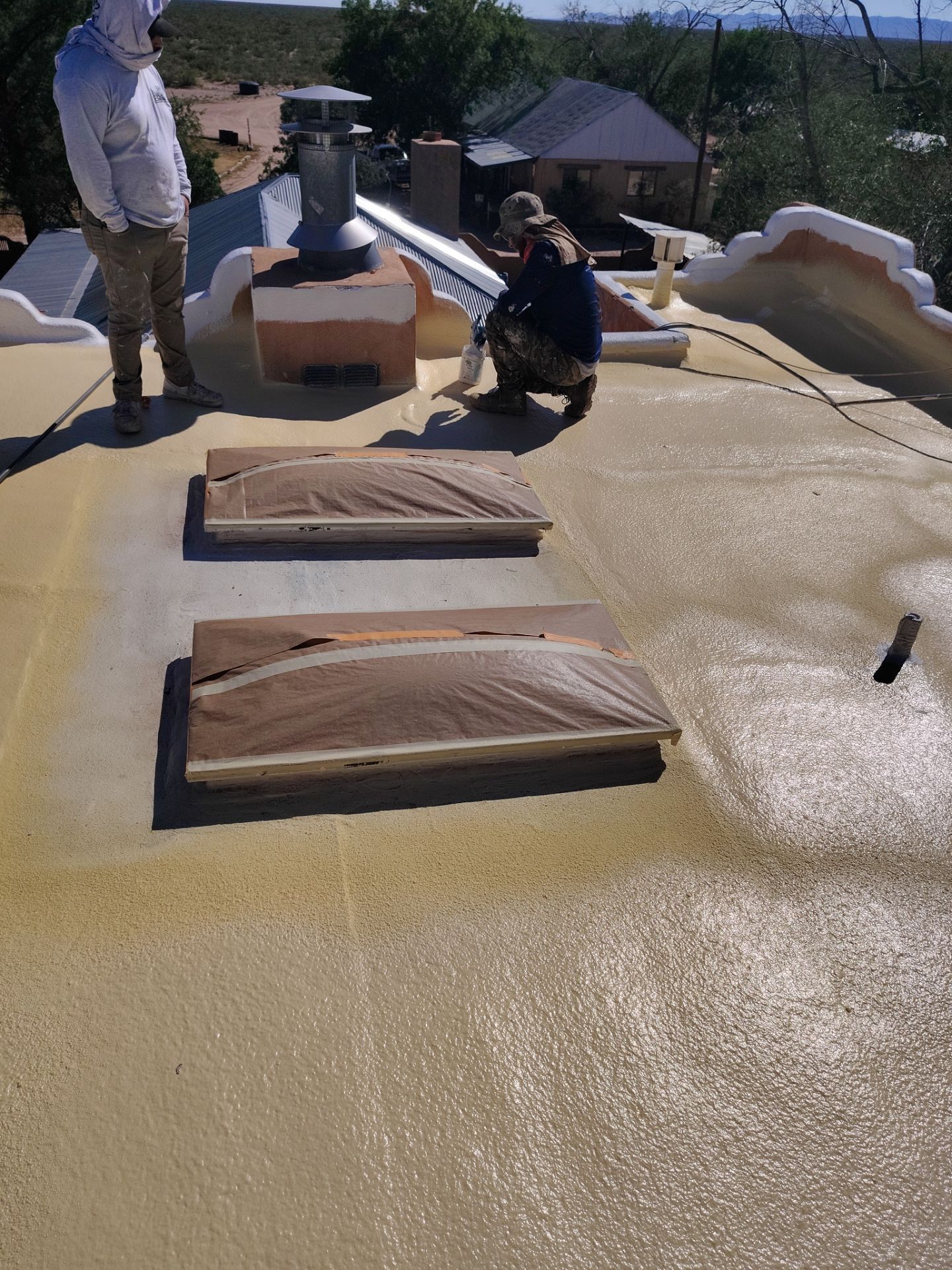 Residential roof application by SPF Services 