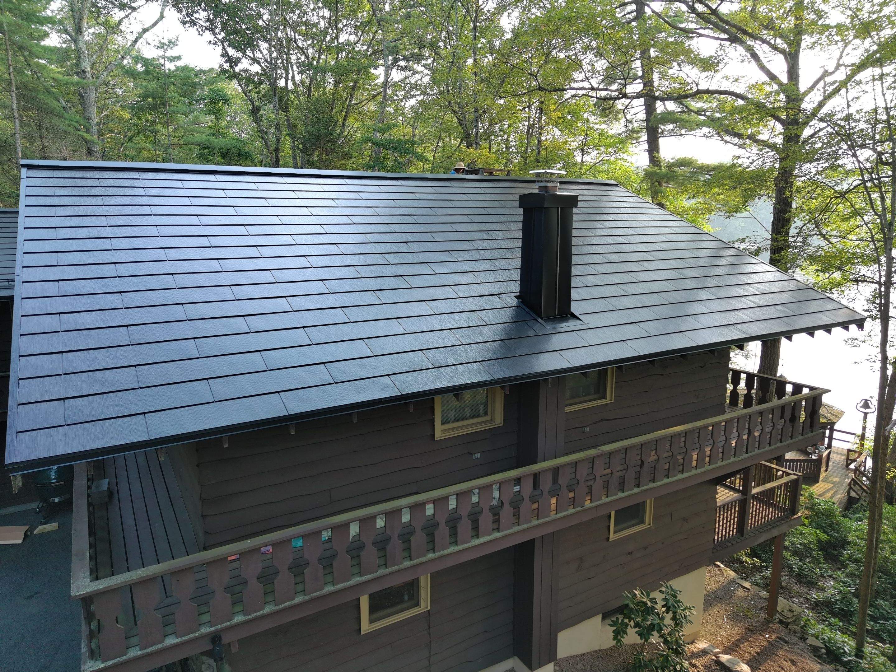 Stunning Tesla Solar Roof Cabin in the Woods by American Home Contractors