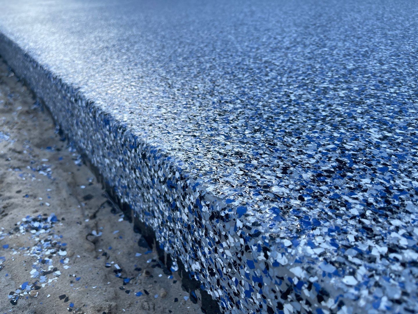 Patio in Trenton, FL in Denim by Cross Creek Concrete Coatings