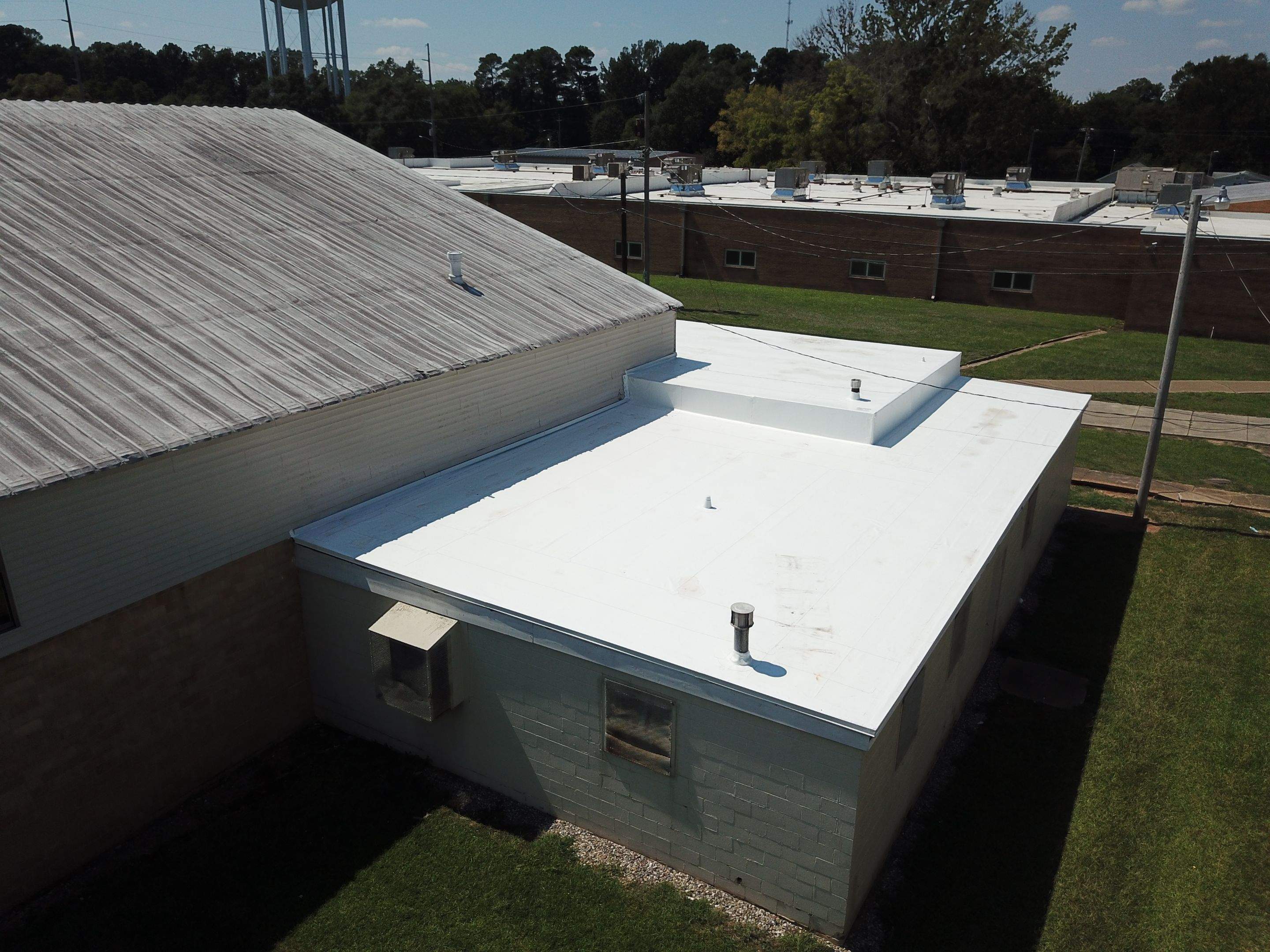 Commercial Roofing Installation using 60 mil PVC by Hostetler Roofing
