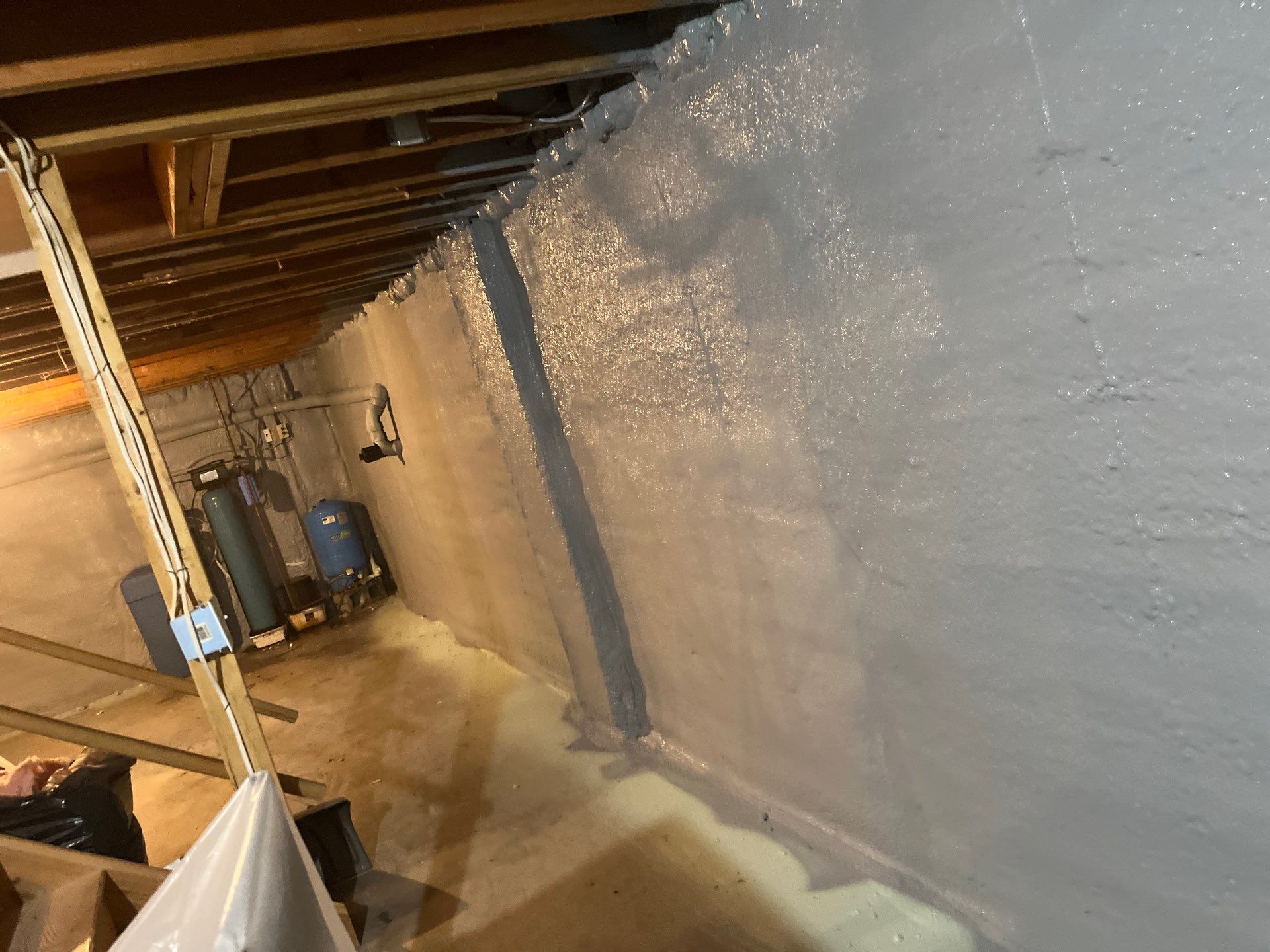 Basement Exterior Walls using Closed Cell Spray Foam by NYS Foam & Energy