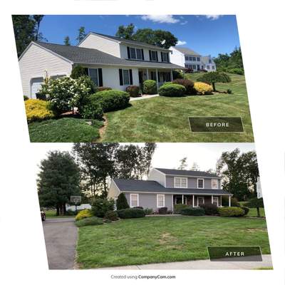 Siding Installation using Certainteed Monogram Charcoal gray and Owens Corning Versetta Stone Sterling