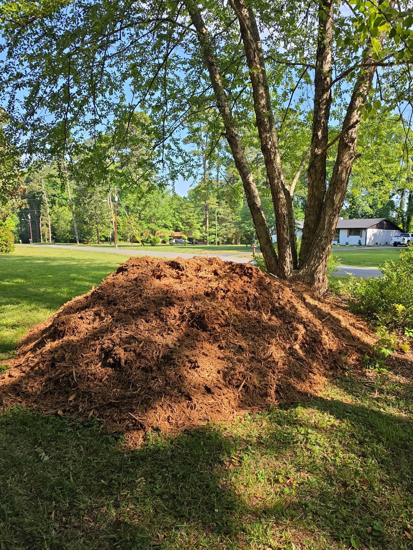 Mulch delivery in Huntersville by Badger Hauling