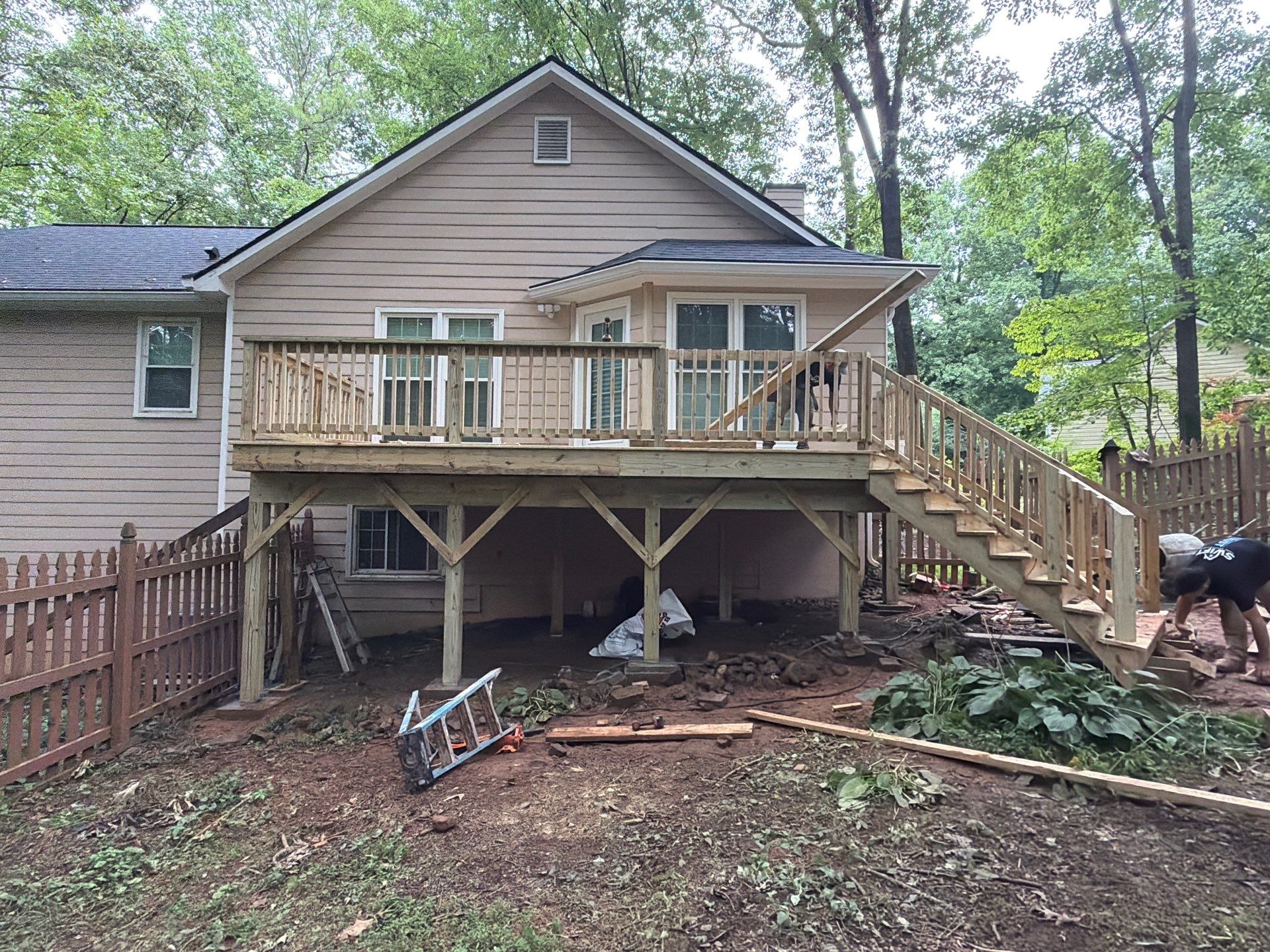 Marietta Deck Replacement with Pressure-Treated Wood and New Stairs by Swift Home Renovations
