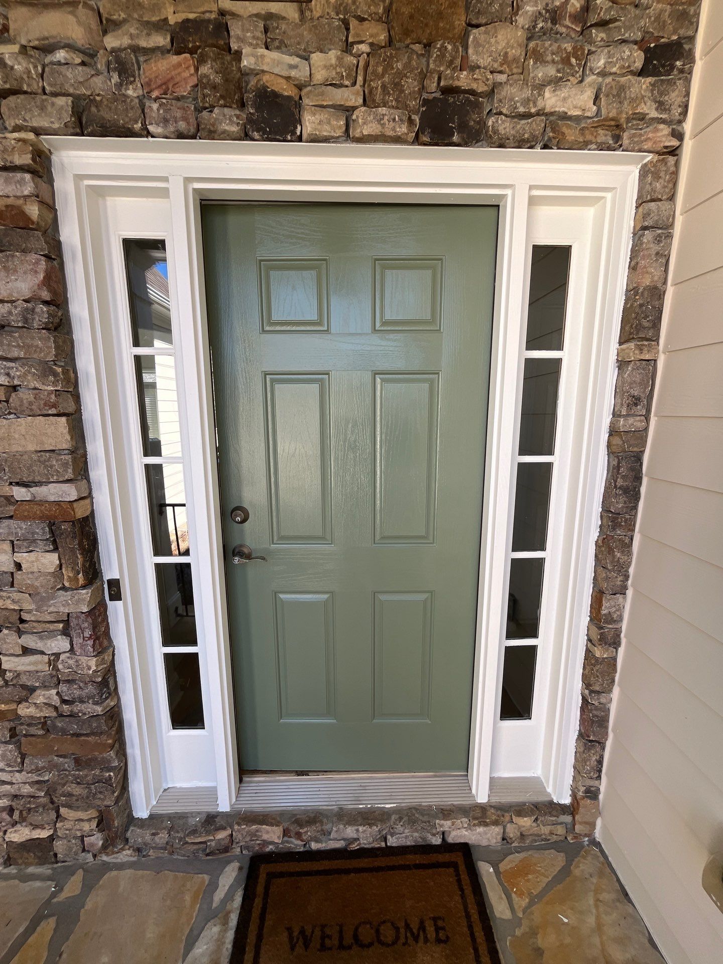 Garage Door and Home Exterior Painting and Rotten Wood Replacement in Marietta, GA by Nelson Exteriors
