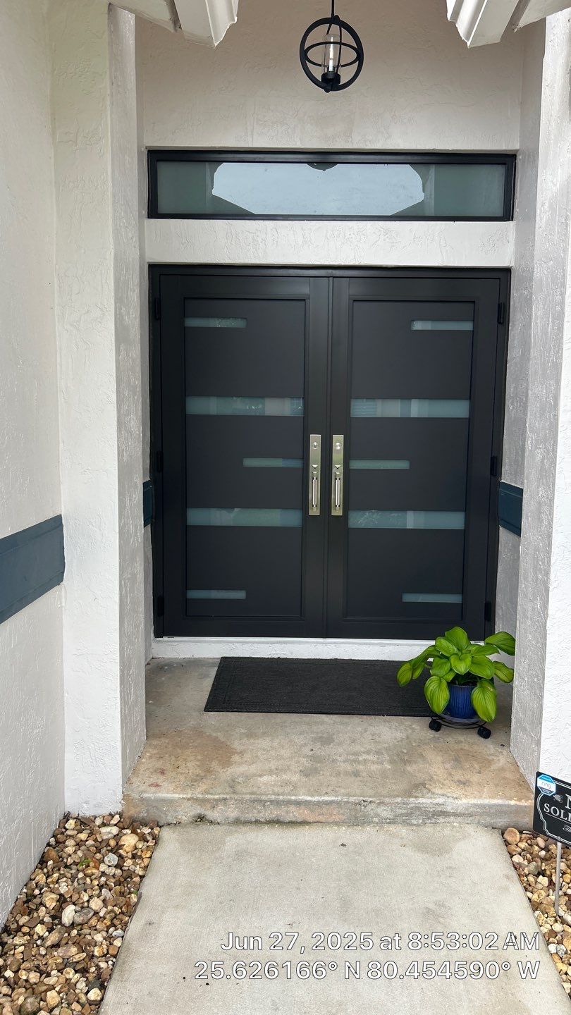 A Warm Welcome: New Windows, Doors, and Statement Entry Door in West Kendall by ASP SuperHome