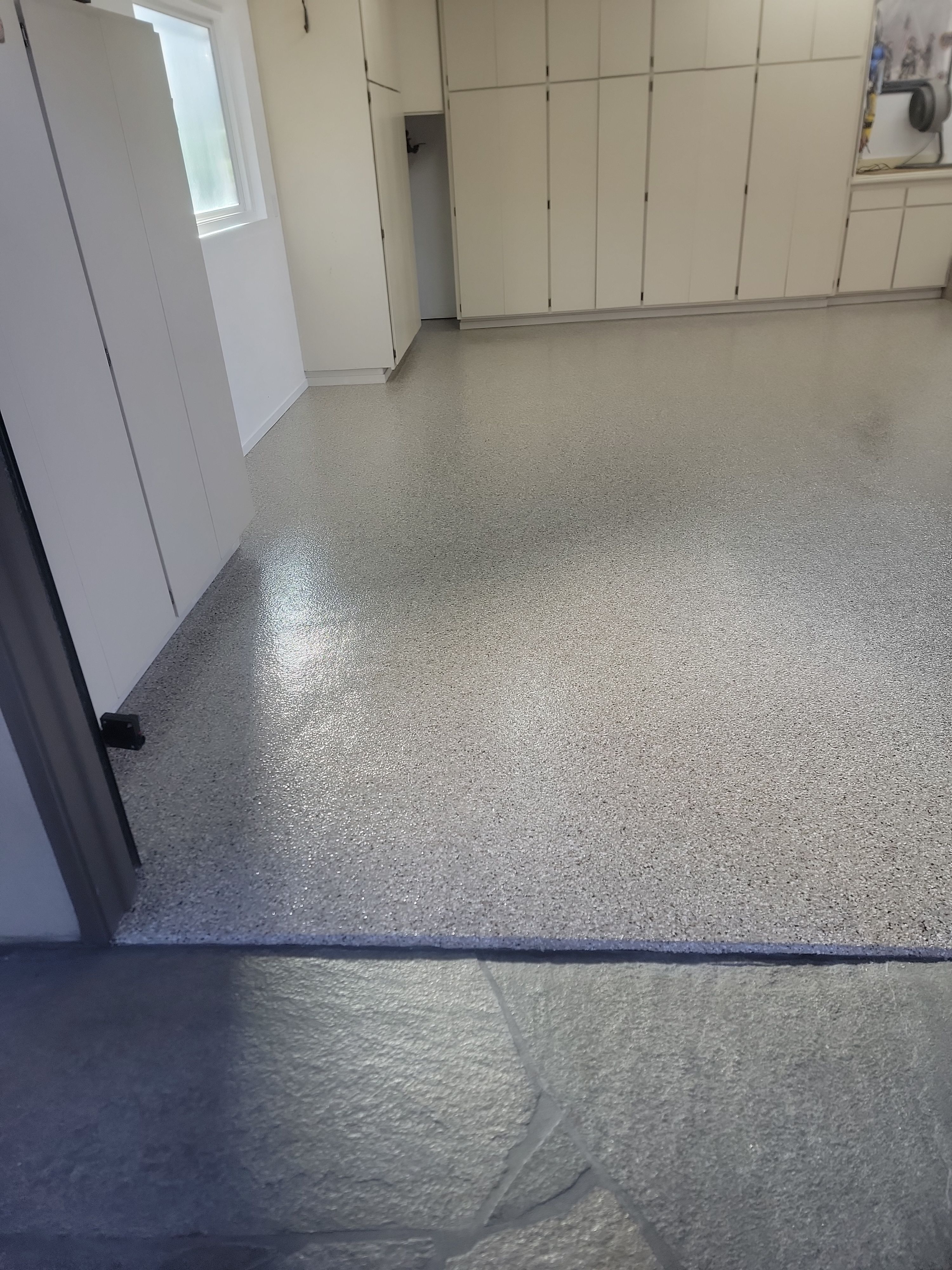 Creekbed Flake Polyurea Garage Floor Installation in Morro Bay by MGP Coatings