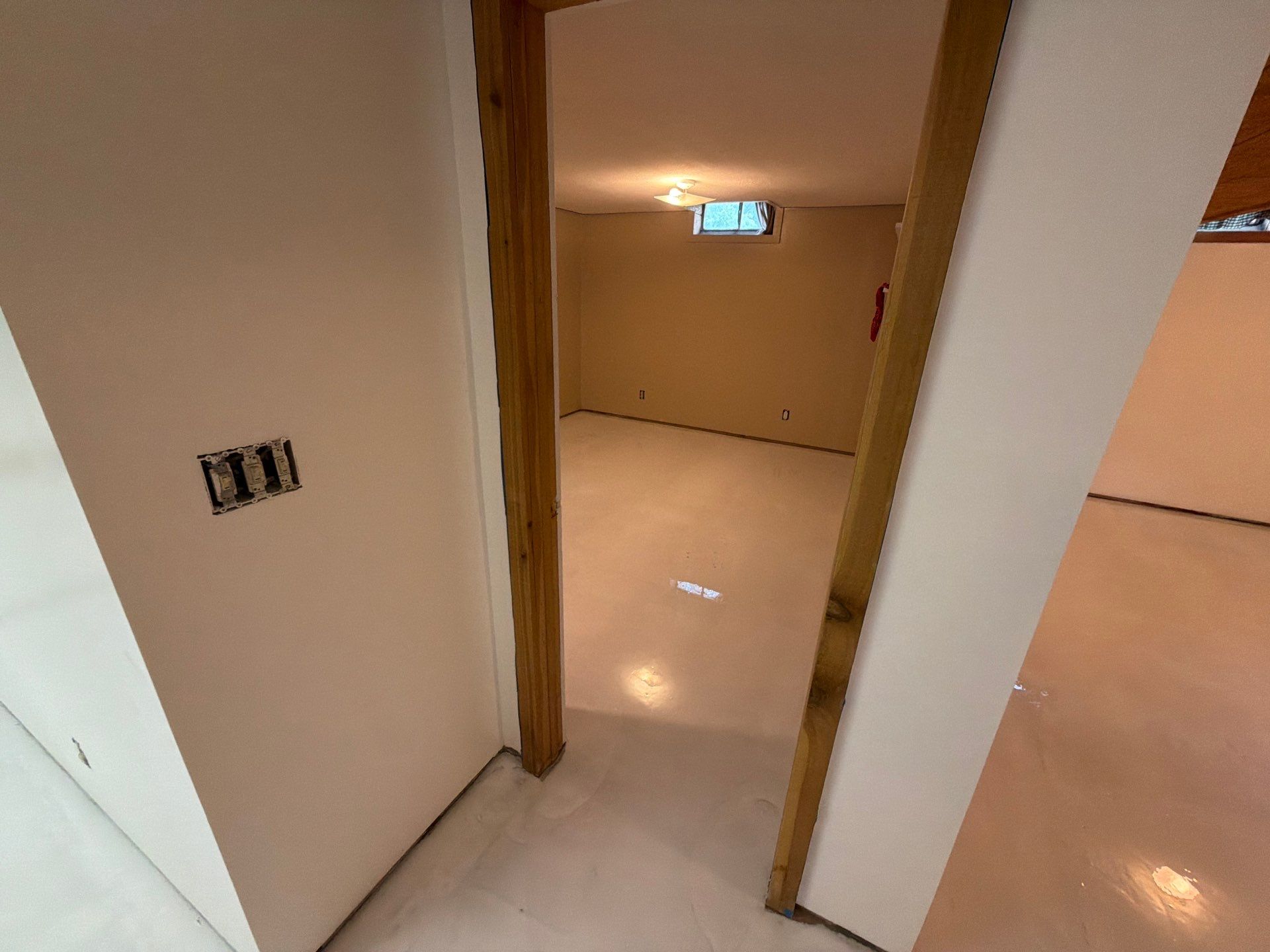 Basement Epoxy Flake Floor Installation and Surface Repair in Montague by Gordon Painting