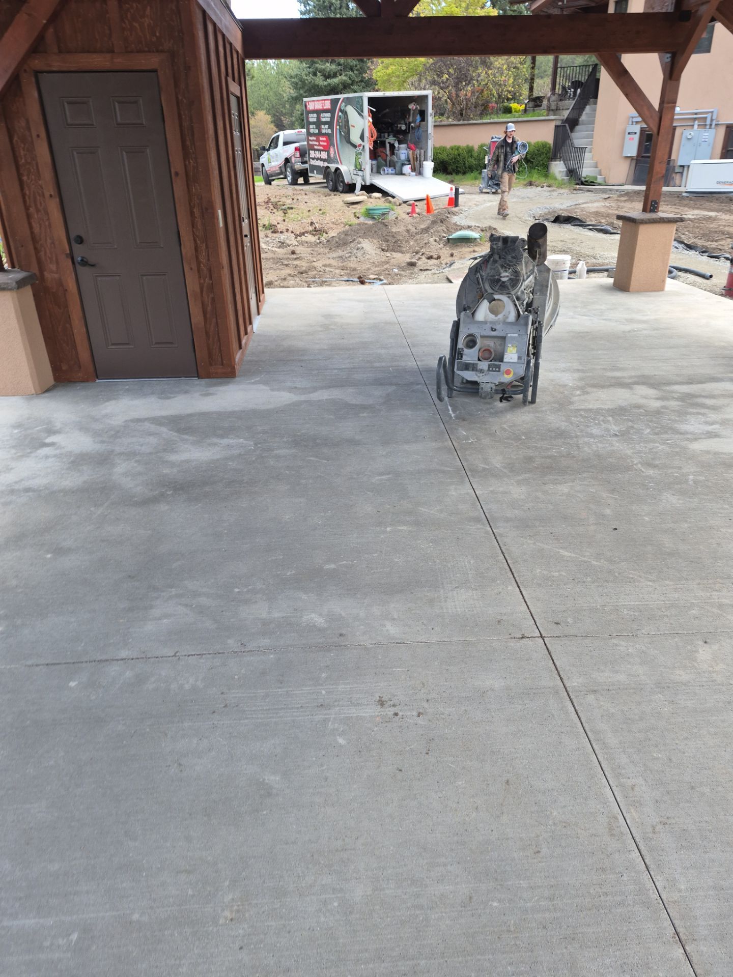 Custom Adobe Concrete Coating for Post Falls Covered Patio by Croc Coatings, LLC