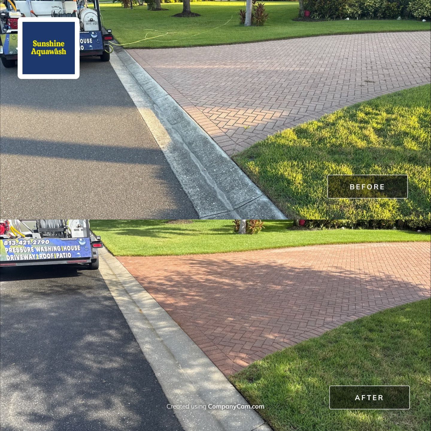 Paver Driveway & Sidewalk Cleaning – Oakleaf Hammock, Ellenton, FL by Sunshine AquaWash