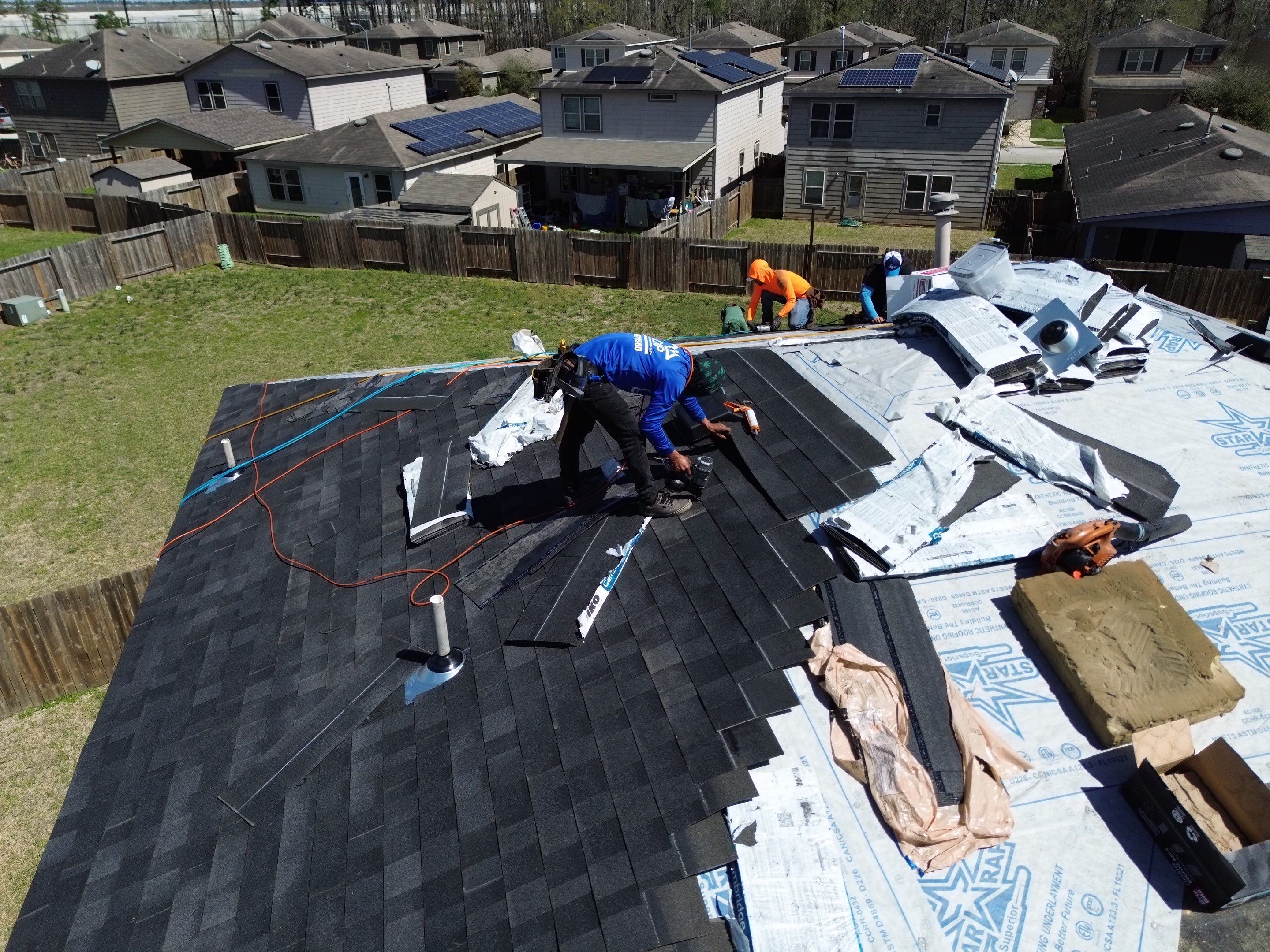 Roof Remplacement using IKO Cambridge Dual Black by CAP Roofing and Construction LLC