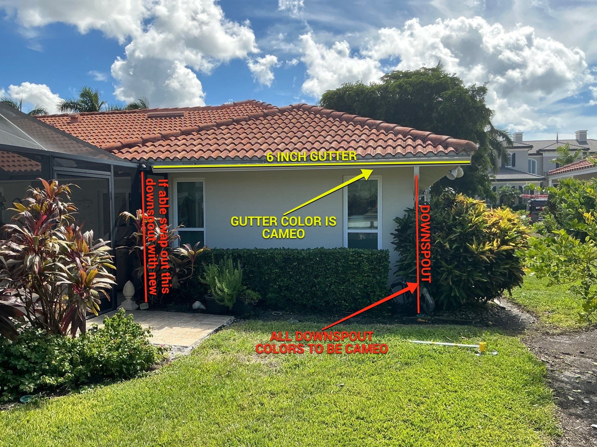 Cameo Gutters using 6 Inch Seamless Gutters in Sarasota FL by Gutter Professors