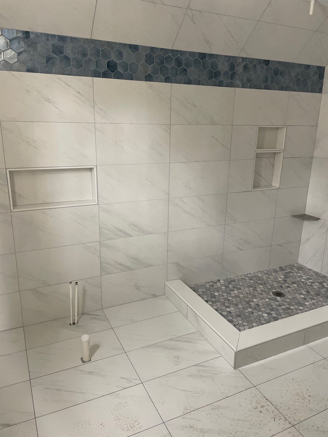 New Construction Bathrooms and Fireplace by Footprints Floors of East Atlanta