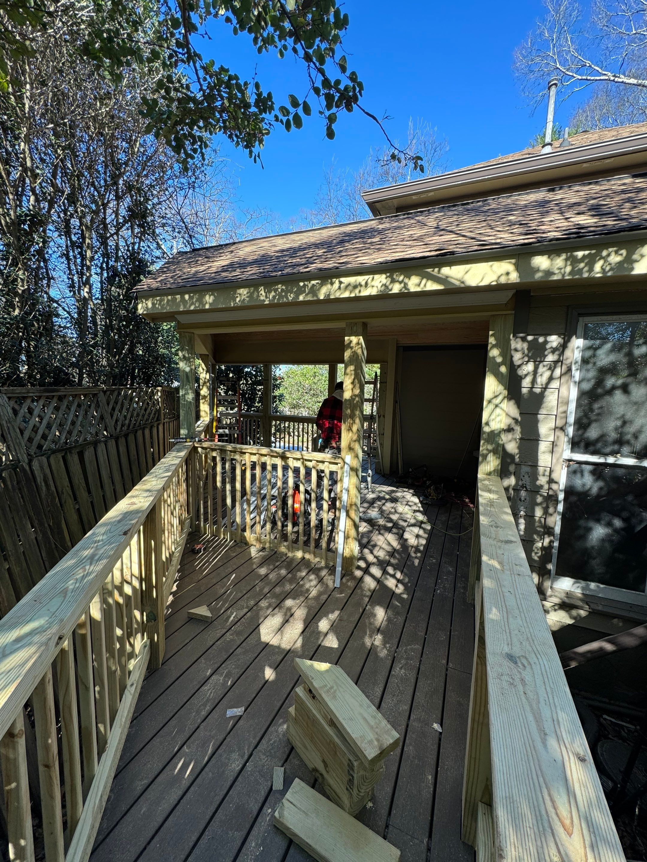 Custom Screened Porch Addition with Vaulted Wood Ceiling in Decatur by Swift Home Renovations