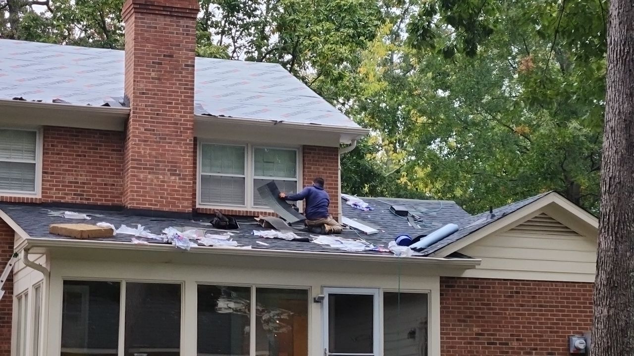 New Roof with Solar Panels by Just In Time Roofing and Restoration