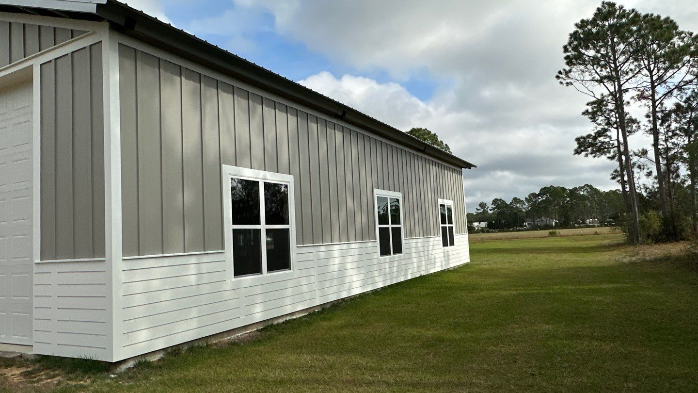 Soffit and Fascia on a metal building by Gutter Professors