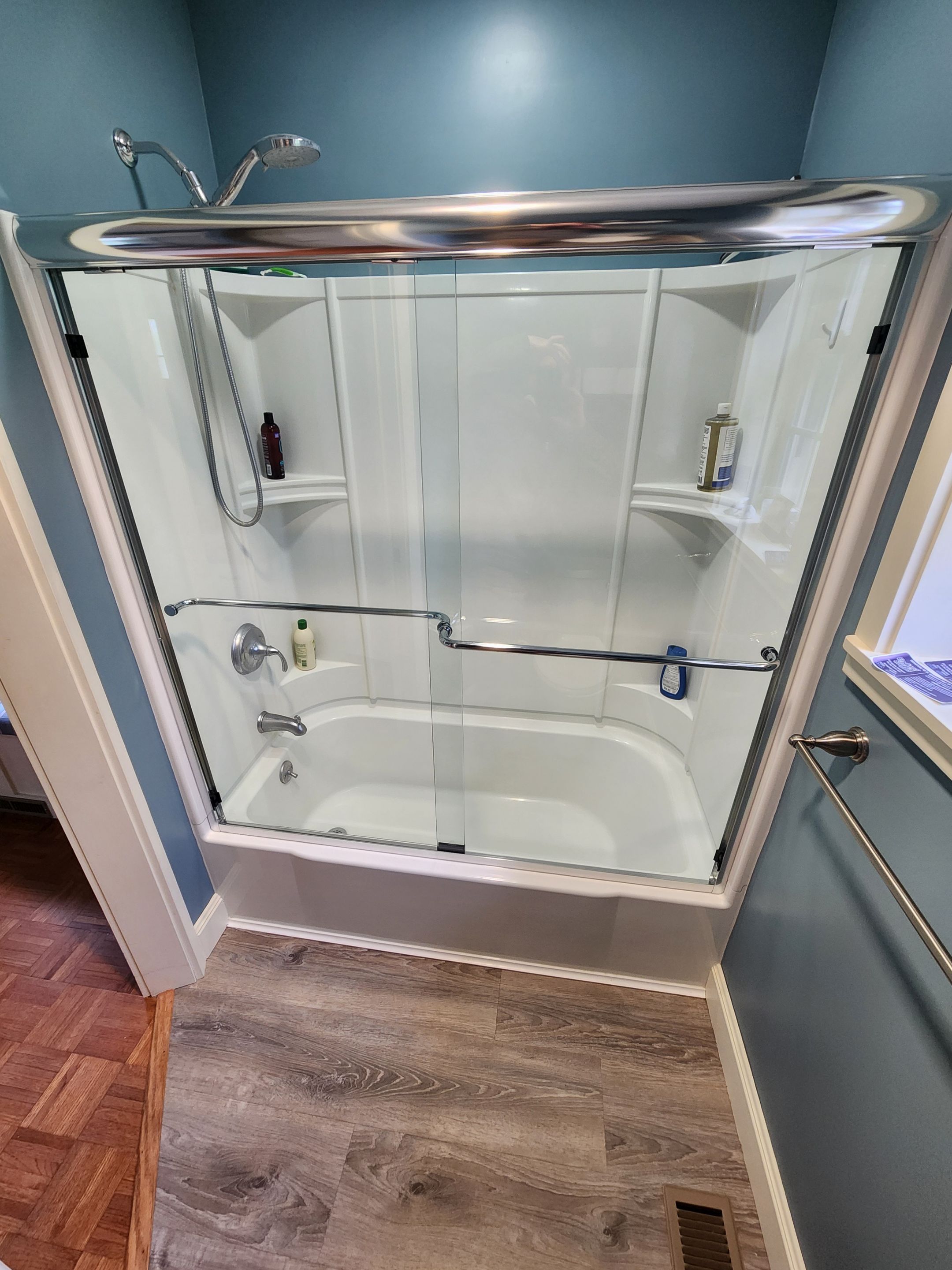 Semi-Frameless Dual Slider Shower by Cheshire Glass Company