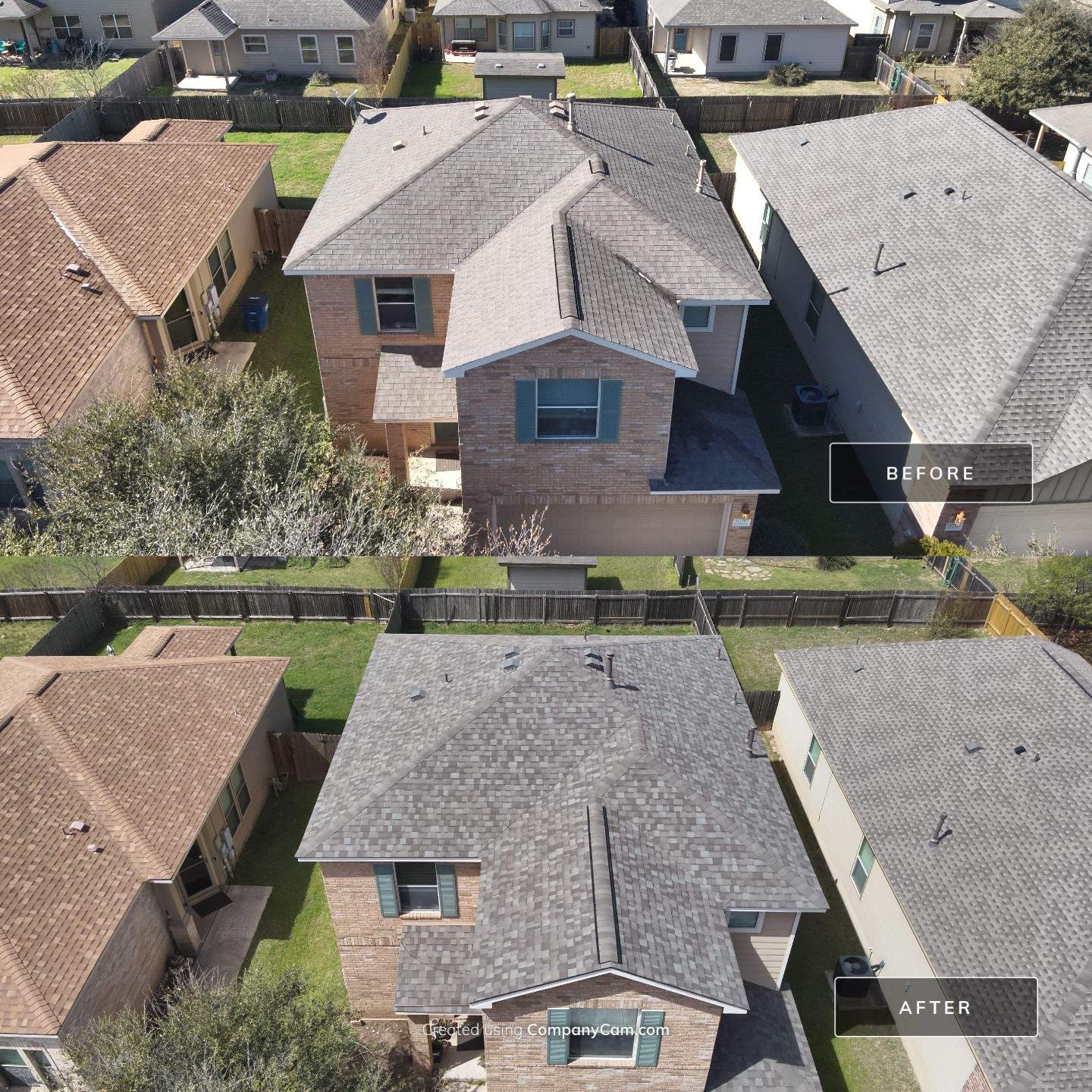 Residential Roof Replacement using Owens Corning - Duration - Driftwood by Action Exteriors Austin