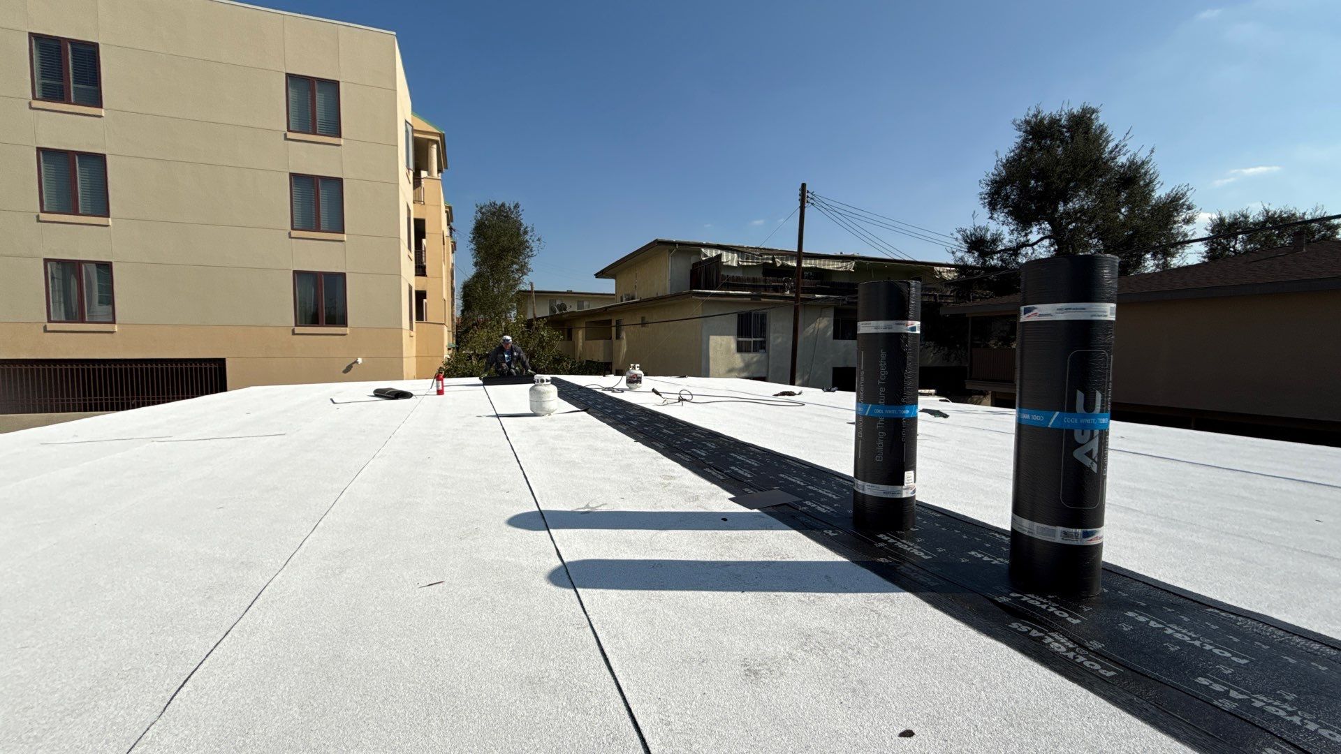 Carport Modified Bitumen Installation using ASC Modified Bitumen Roofing System by Hull Brothers Roofing