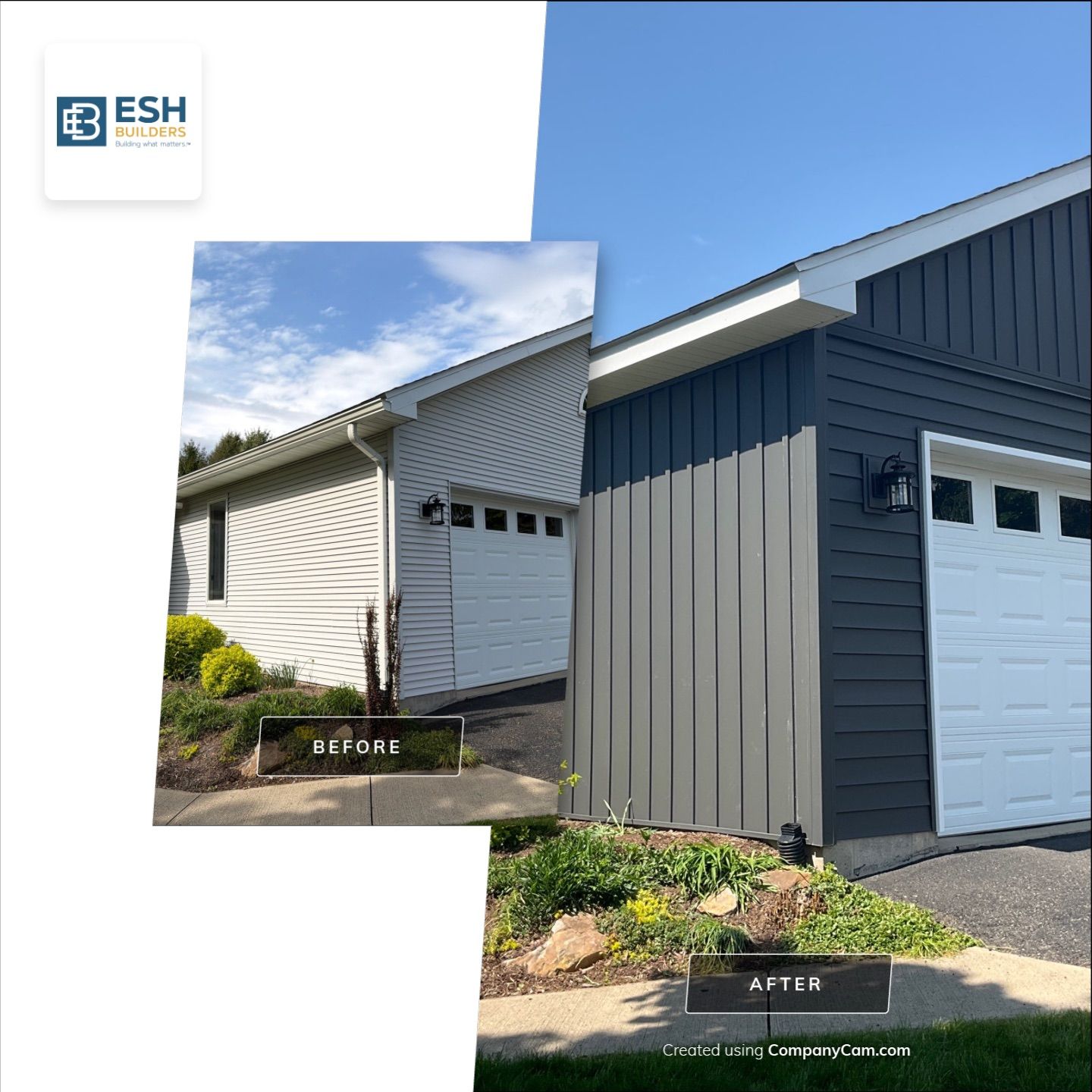 Nightfall Exterior Siding Replacement and Stone Veneer in Halifax by Esh Builders