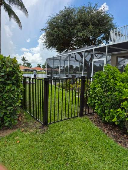 Bronze Aluminum Perimeter Fence Installation in Fort Myers by True Fence LLC