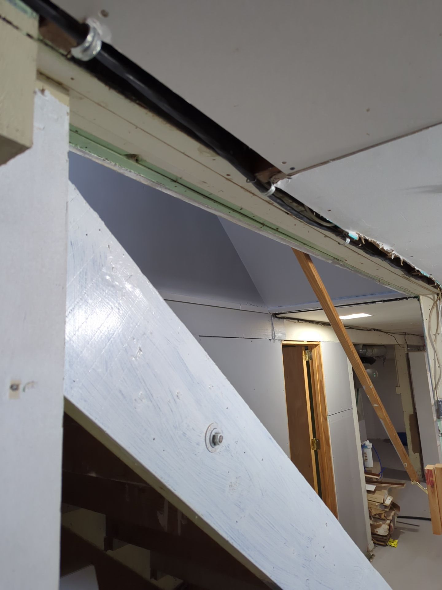 Bowing Wall using Fortress Invisibeams  by ACE Waterproofing & Basement Solutions