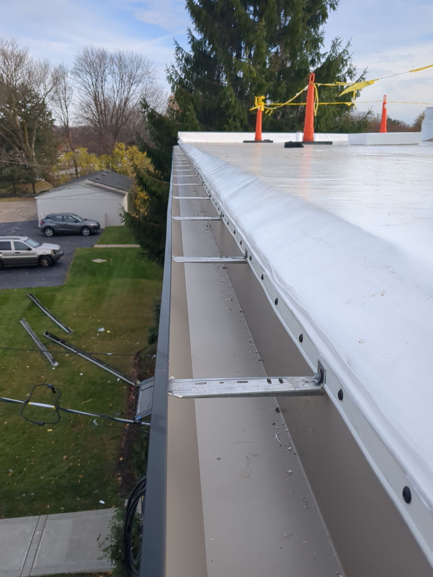 Commercial Roofing Installation using Duro-Last 50 mil PVC by 3 Daughters Construction 