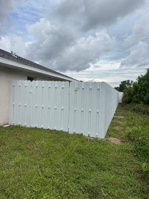 White Vinyl Privacy Fence Installation in North Port