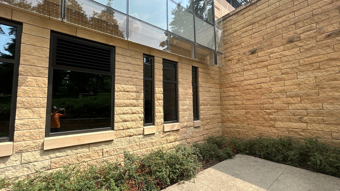 natural stone using Algaecide, soft wash soap by Northern Power Washing LLC.
