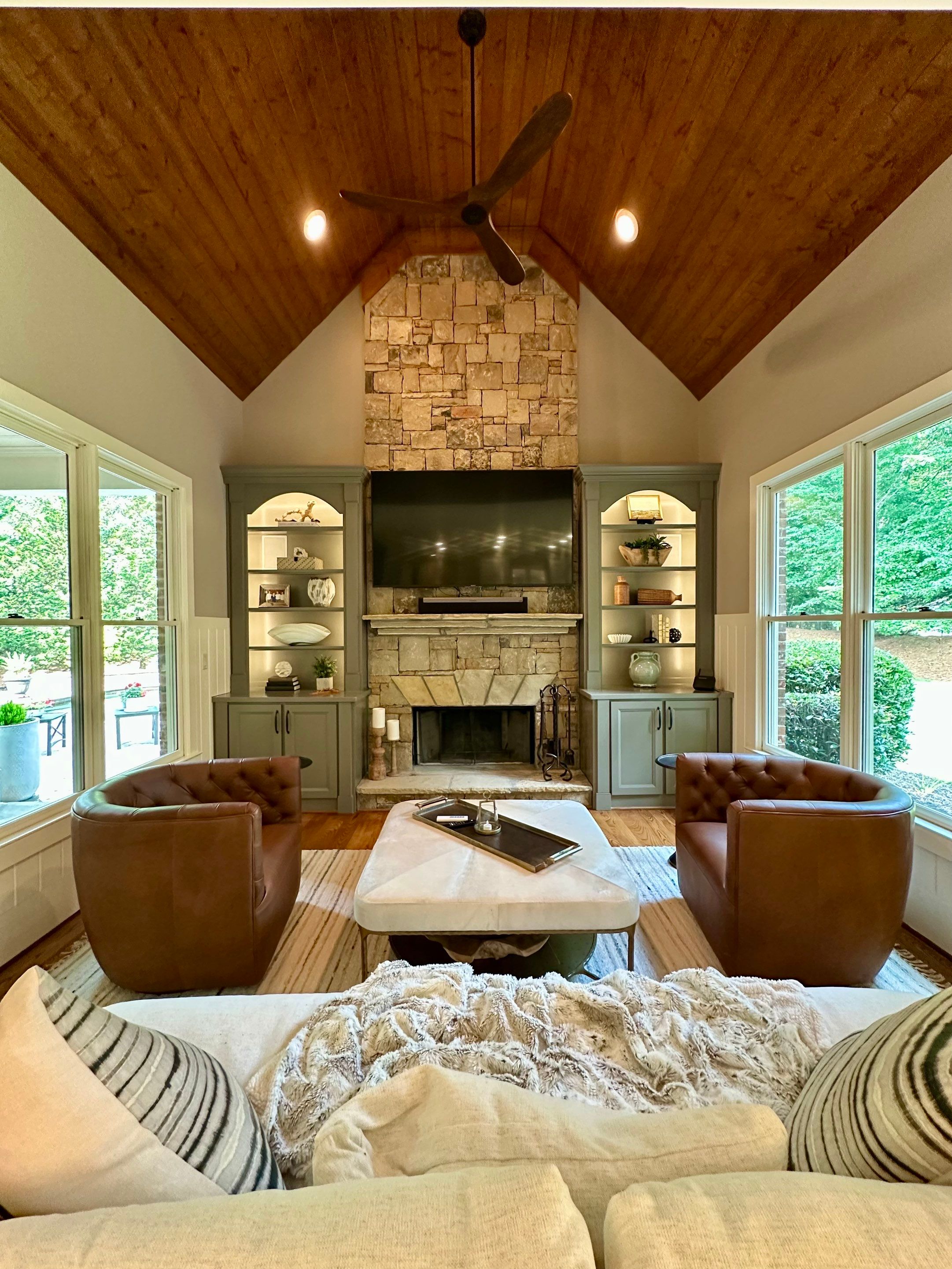 Cabinet Transformation – Kitchen & Living Room by Atlanta's Paint Doctor