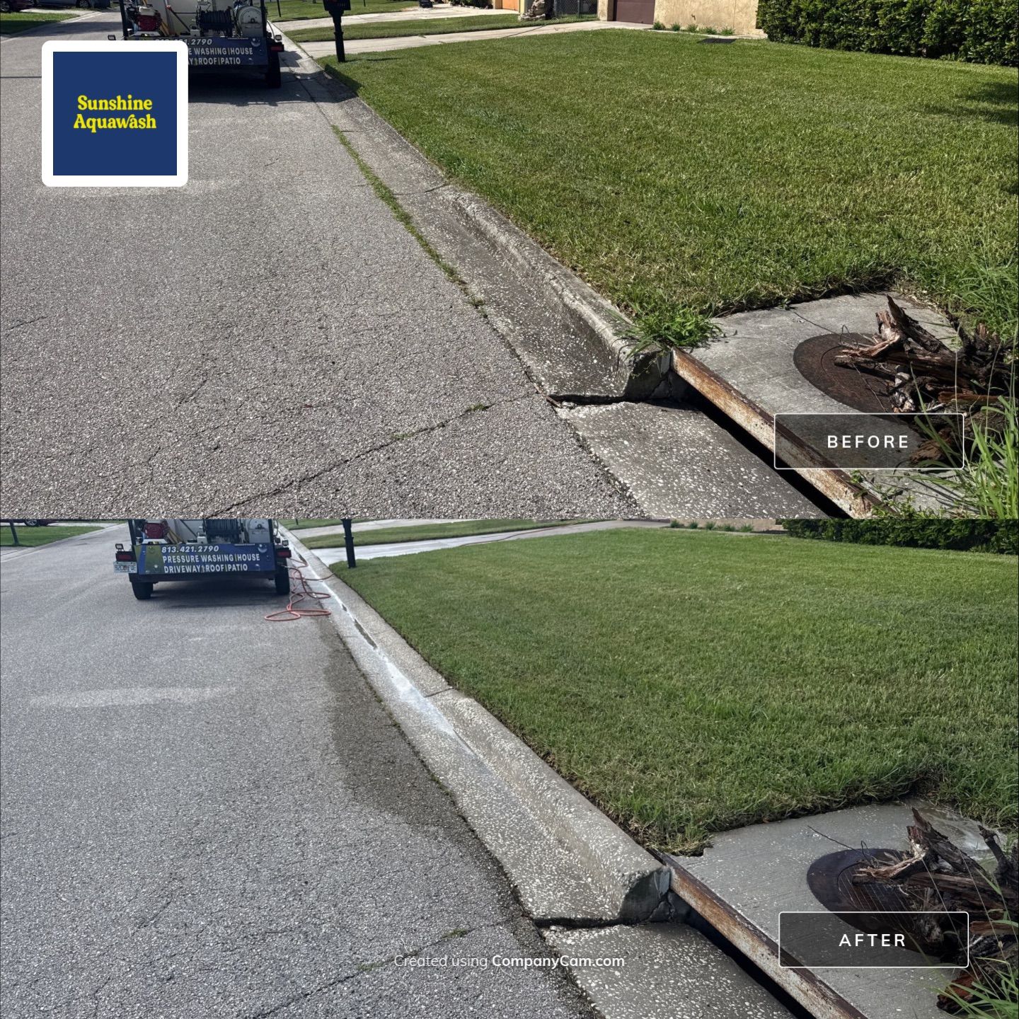 Concrete Driveway & Paver Cleaning – Sylvan Oaks, Palmetto, FL by Sunshine AquaWash